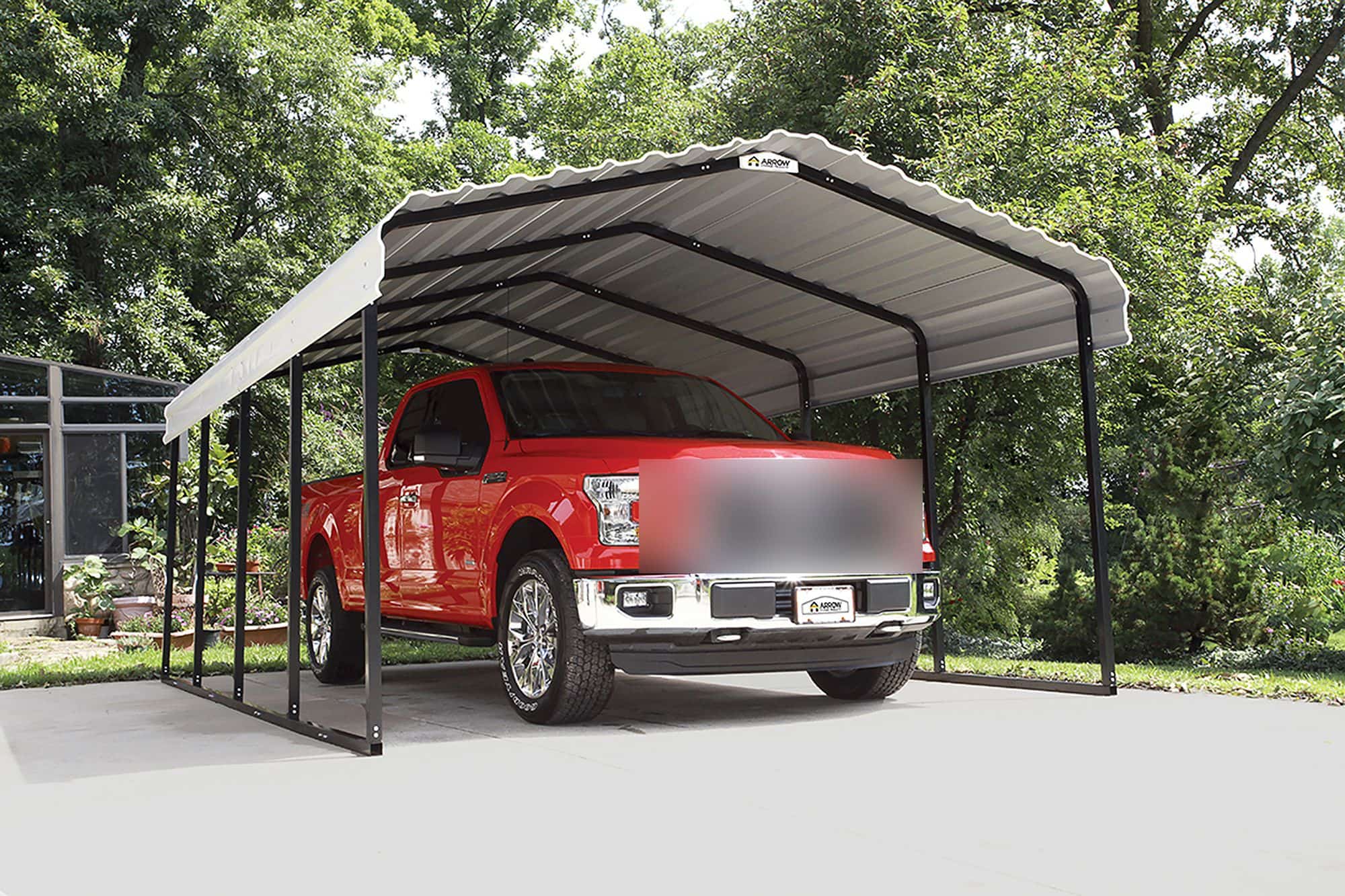 ShelterLogic Carport Napels - Overkapping Metaal - 600x370x260 cm - wit/zwart