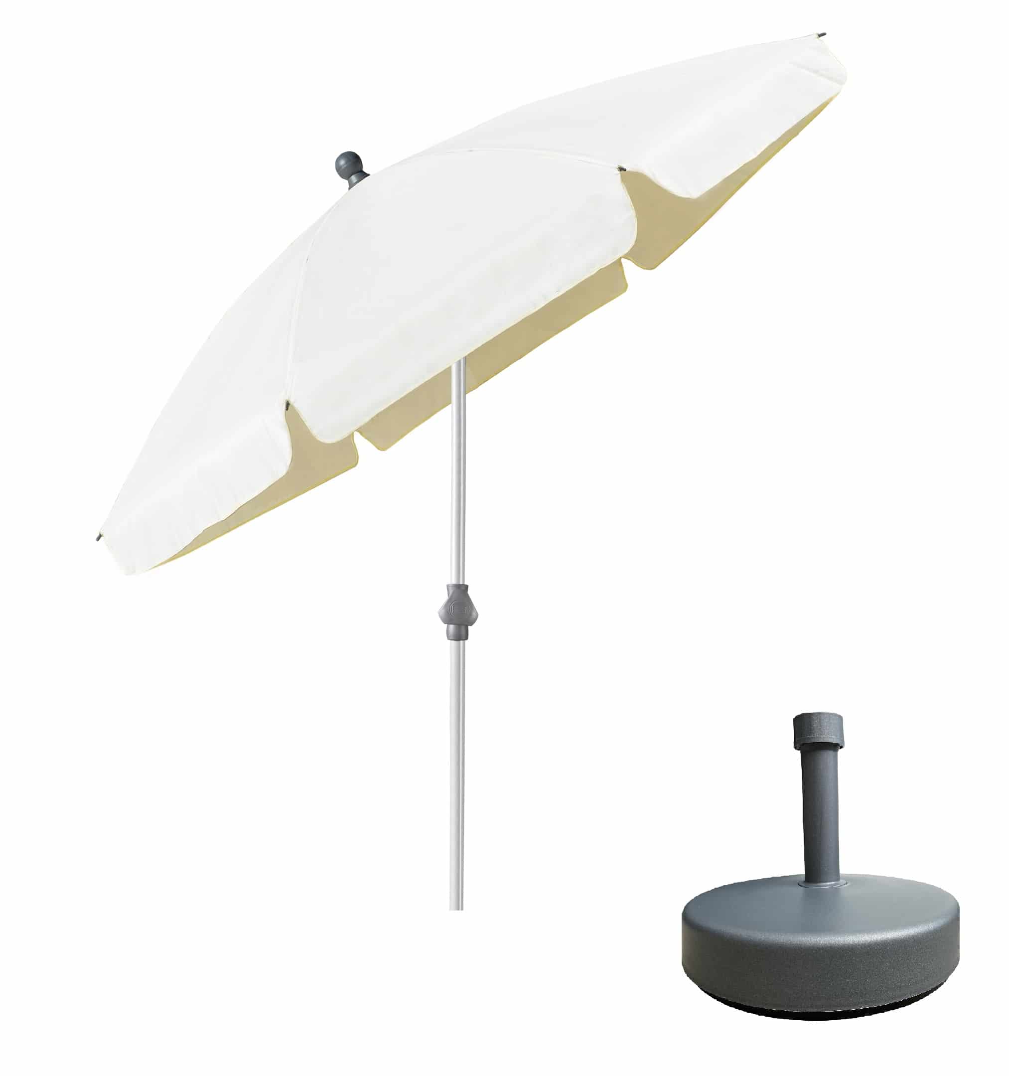 StokParasol met Creme 200 cm met Bijpassende Vulbare Parasolvoet