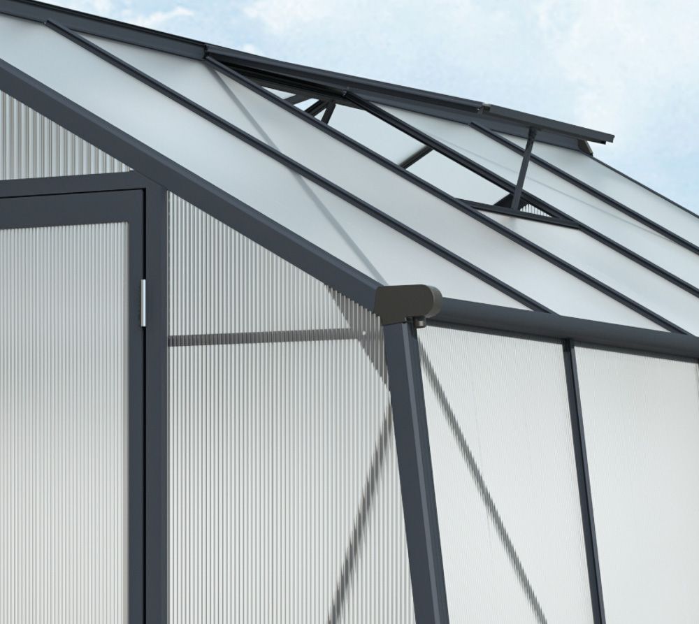 Westmann Aurora 810 - TuinKas met fundering - Antraciet 309x248 cm