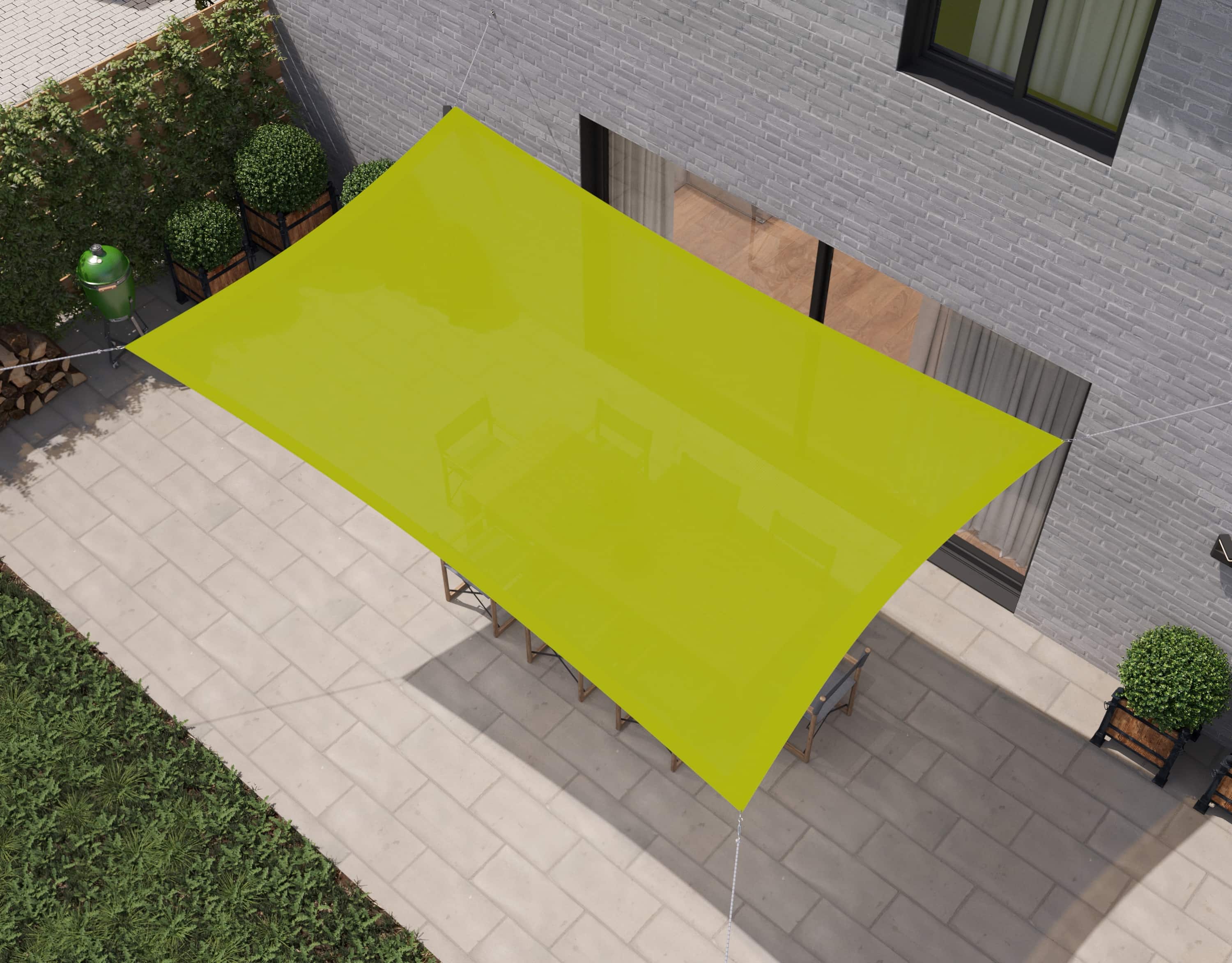 hanSe® Schaduwdoek Rechthoek Waterdoorlatend 2x4 m Zonnedoek Lime