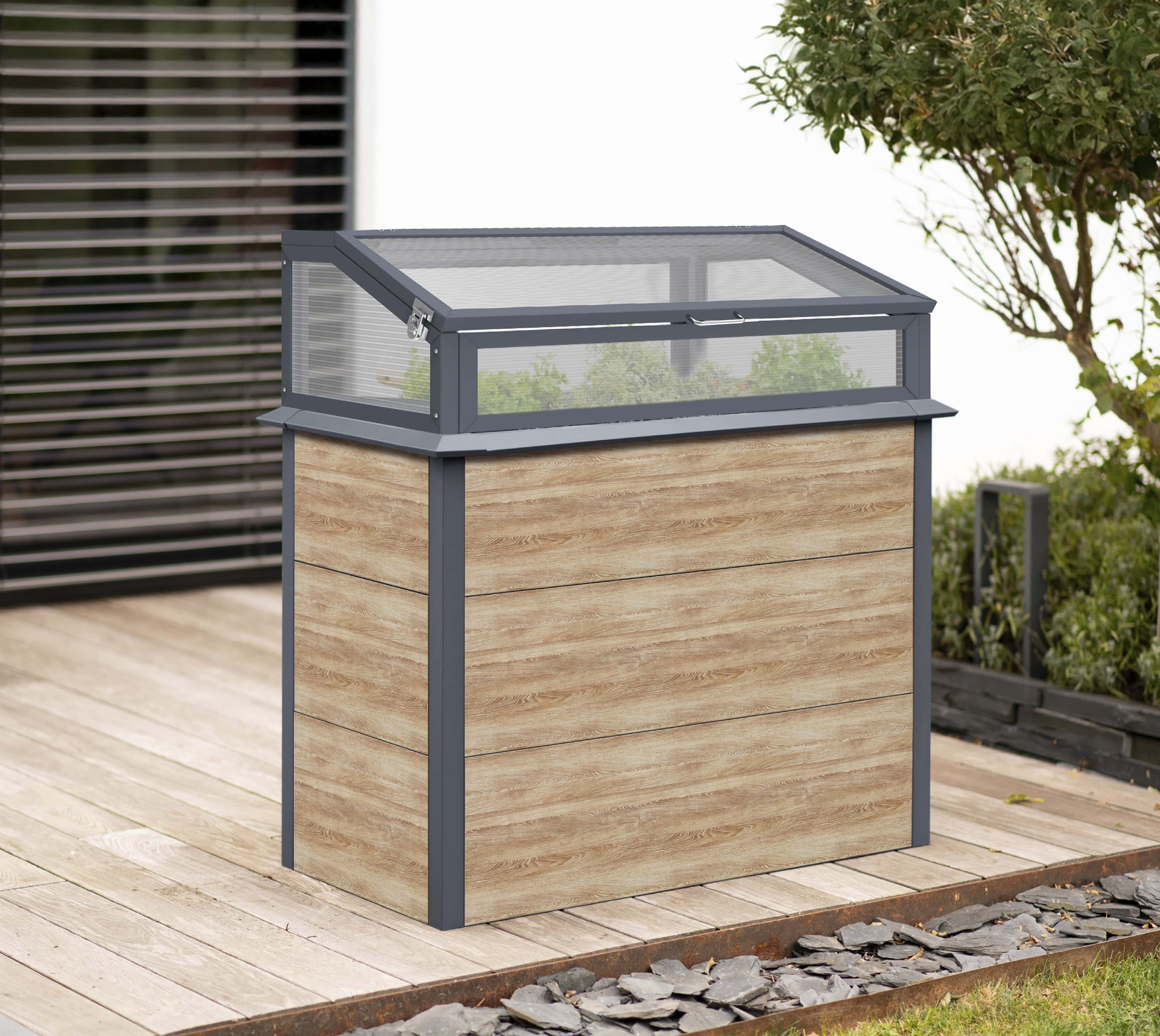 Westmann Primus Plus M - Verhoogde Kweekkas 100x50x113 cm - Houtlook