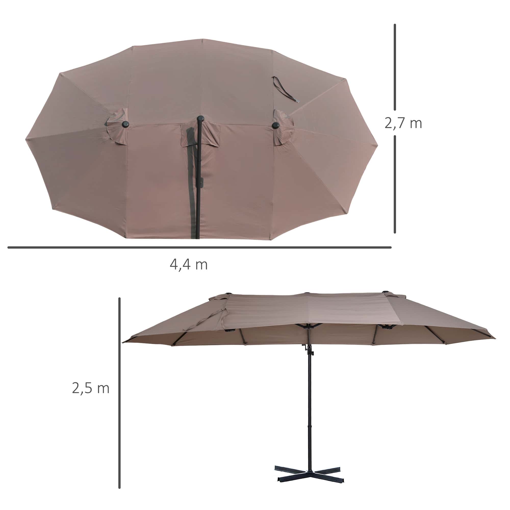 4goodz Zweefparasol XL 270x 440 cm - Taupe 4goodz Zweefparasol XL 270x 440 cm - Taupe