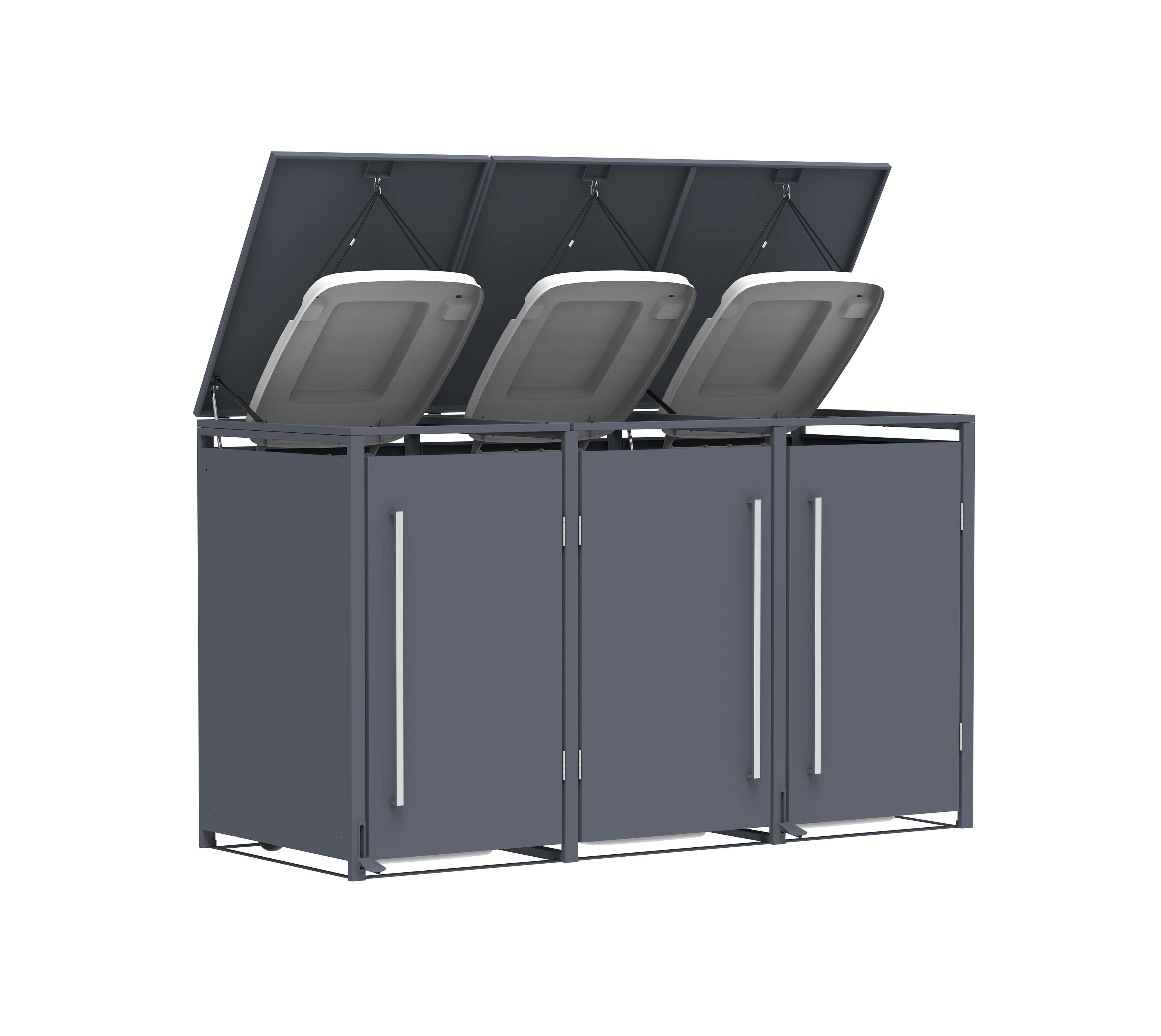 Westmann Pedura-3 Metalen Containerombouw met Pedaal bediening - 3 kliko's - Antraciet