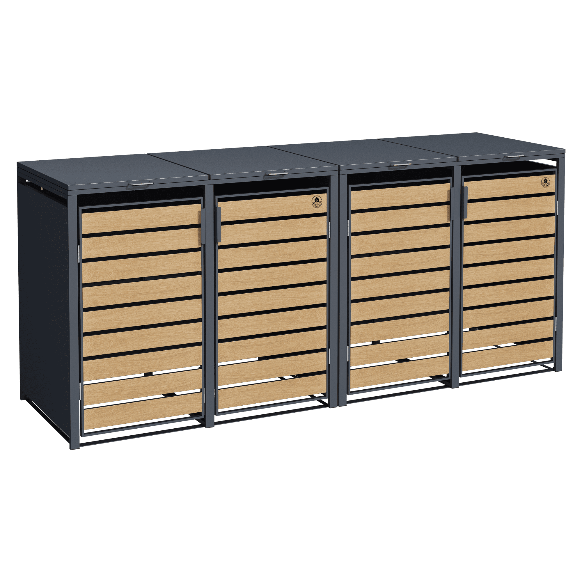 4gardenz® Containerombouw 4 Afvalbakken - Kliko Ombouw - Houtlook