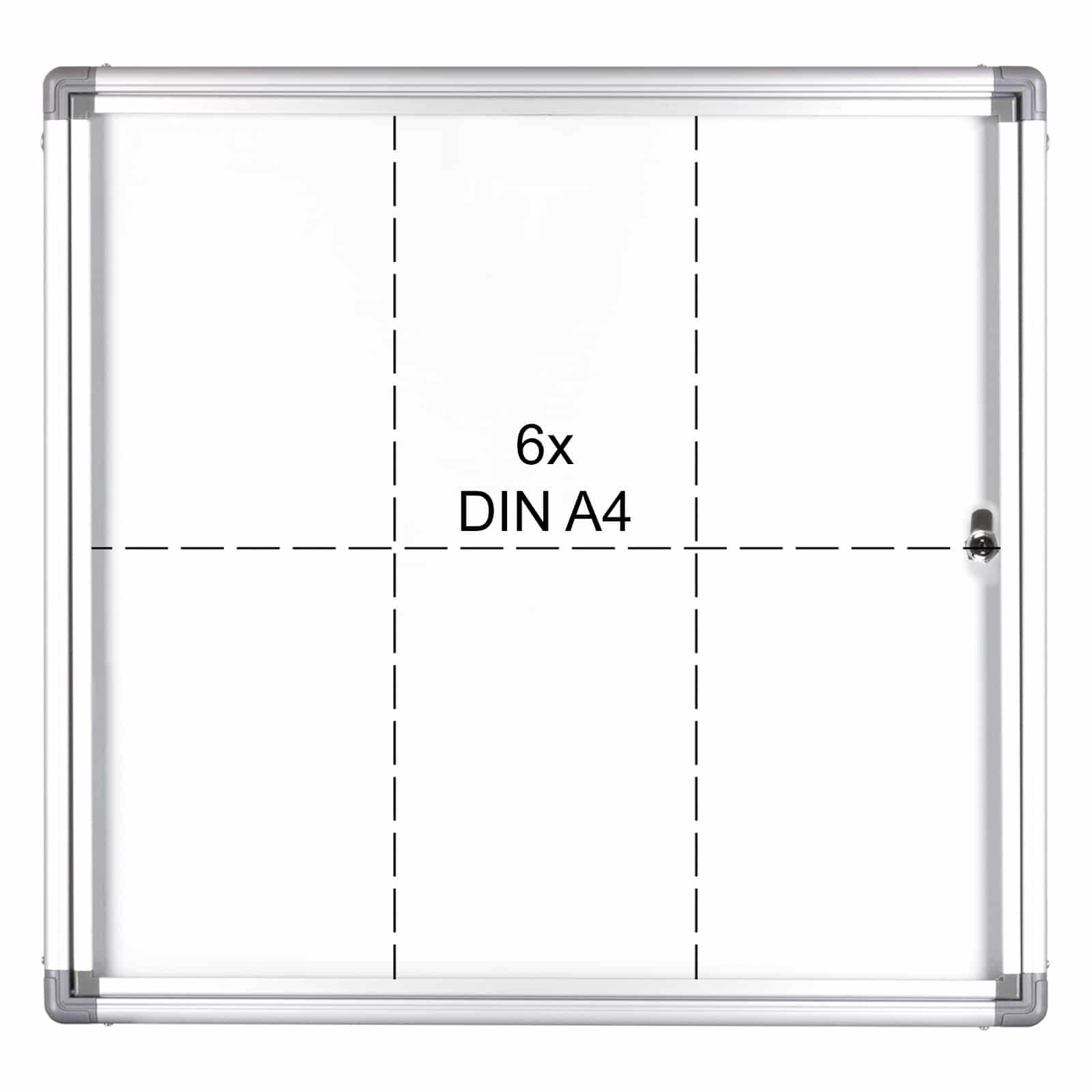 BuroMi Binnenvitrine / Mededelingenbord 6 Din A4 - incl. 24 magneten