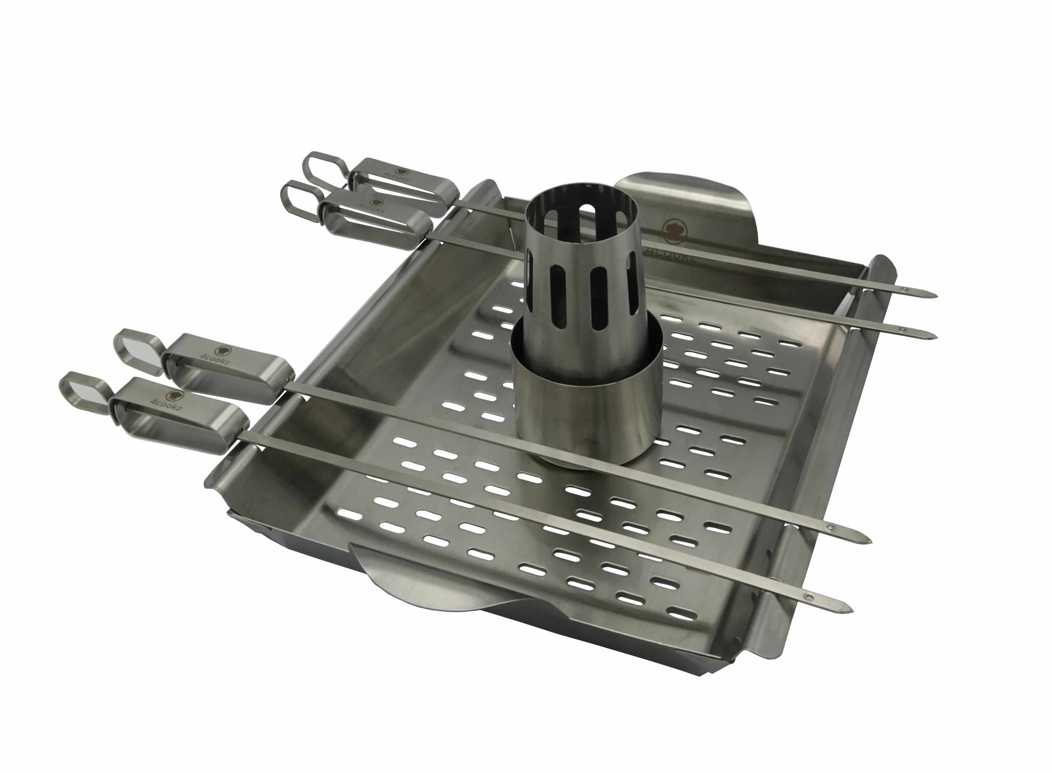 4cookz® 3-in-1 RVS BBQ groenterooster/Kiprooster - Chicken on Beercan