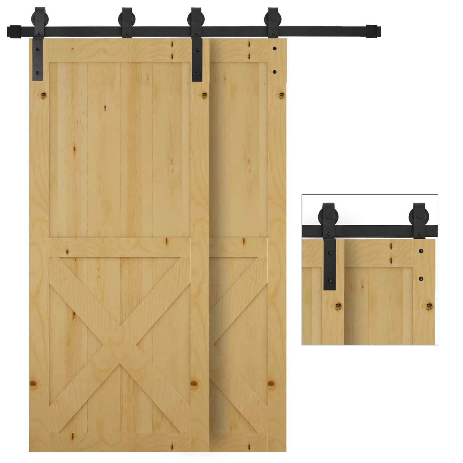 4goodz Loftdeur Schuifdeurrails 200 cm met Soepele Rollen Koolstofstaal - Zwart 4goodz Loftdeur Schuifdeurrails 200 cm met Soepele Rollen Koolstofstaal - Zwart