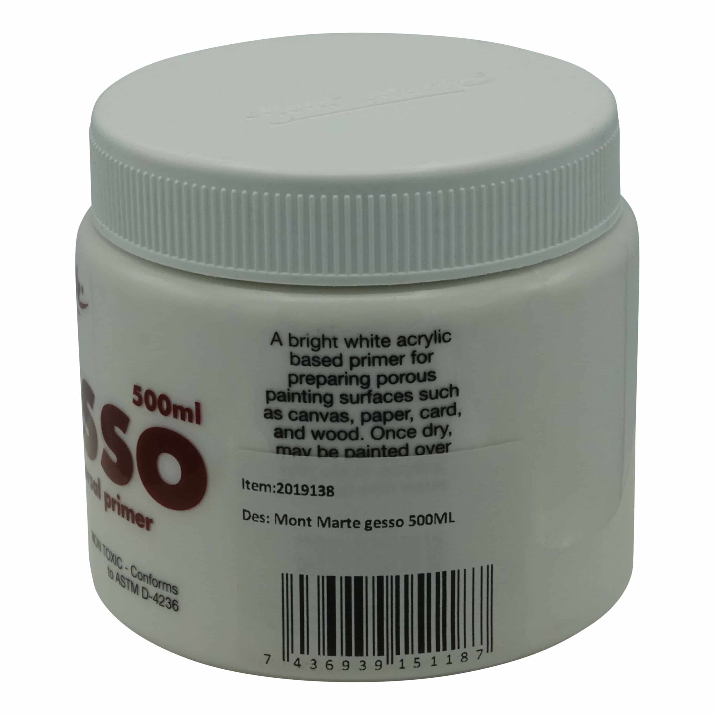 Mont Marte® Gesso Waterbasis Primer voor schilderen 500 ml