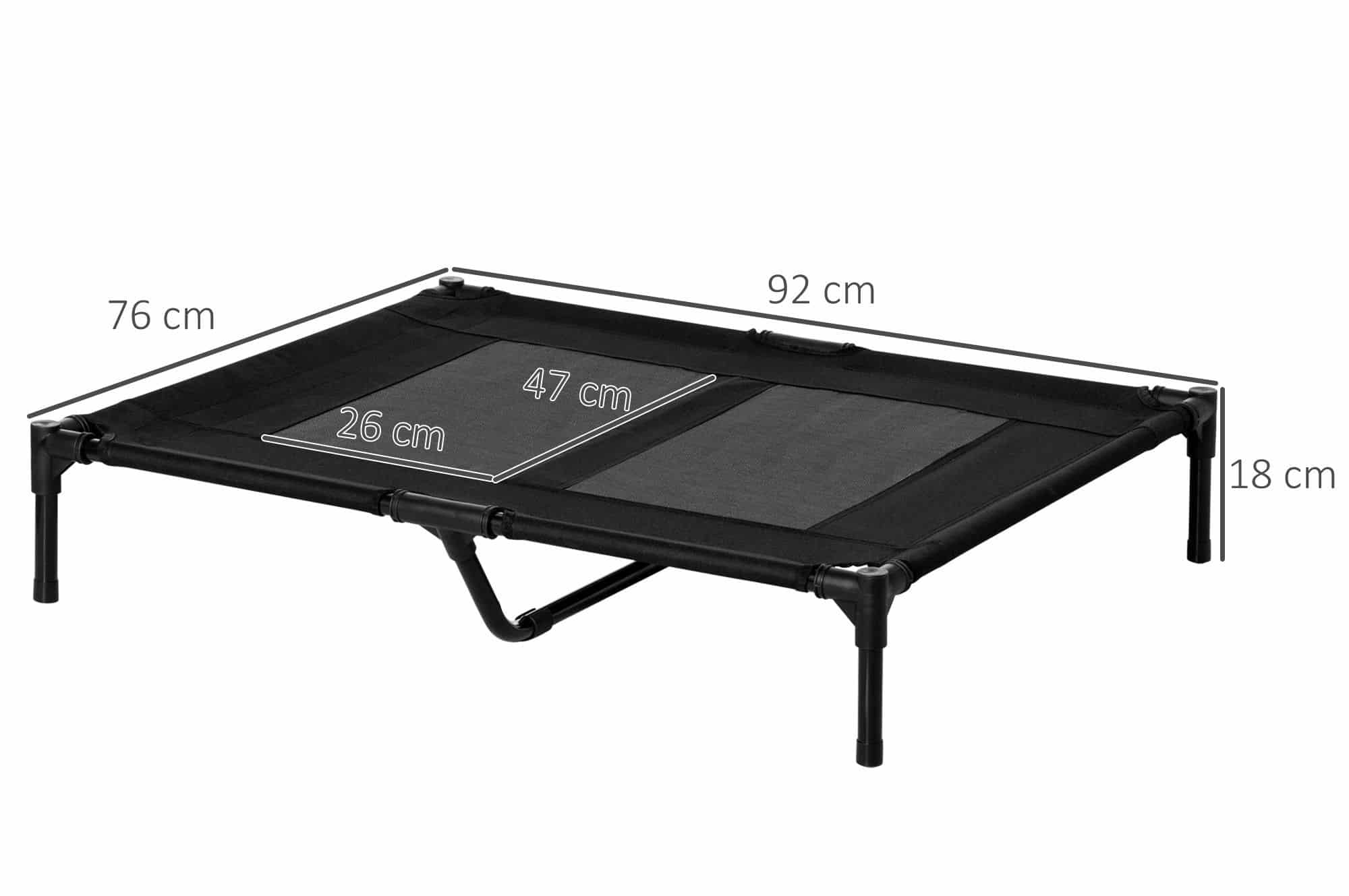 Hondenligbed - Outdoor Hondenstretcher - inklapbaar - ademend - Zwart