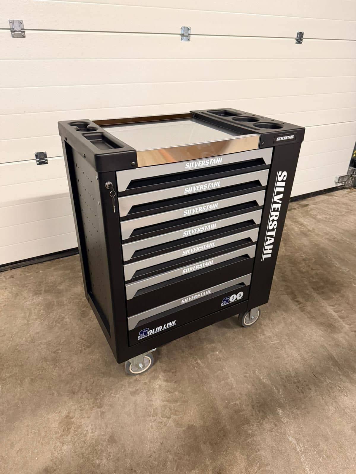 Silverstahl S33 Solid Line 258-delige Stevige Gereedschapswagen met 7 Laden – Afsluitbaar