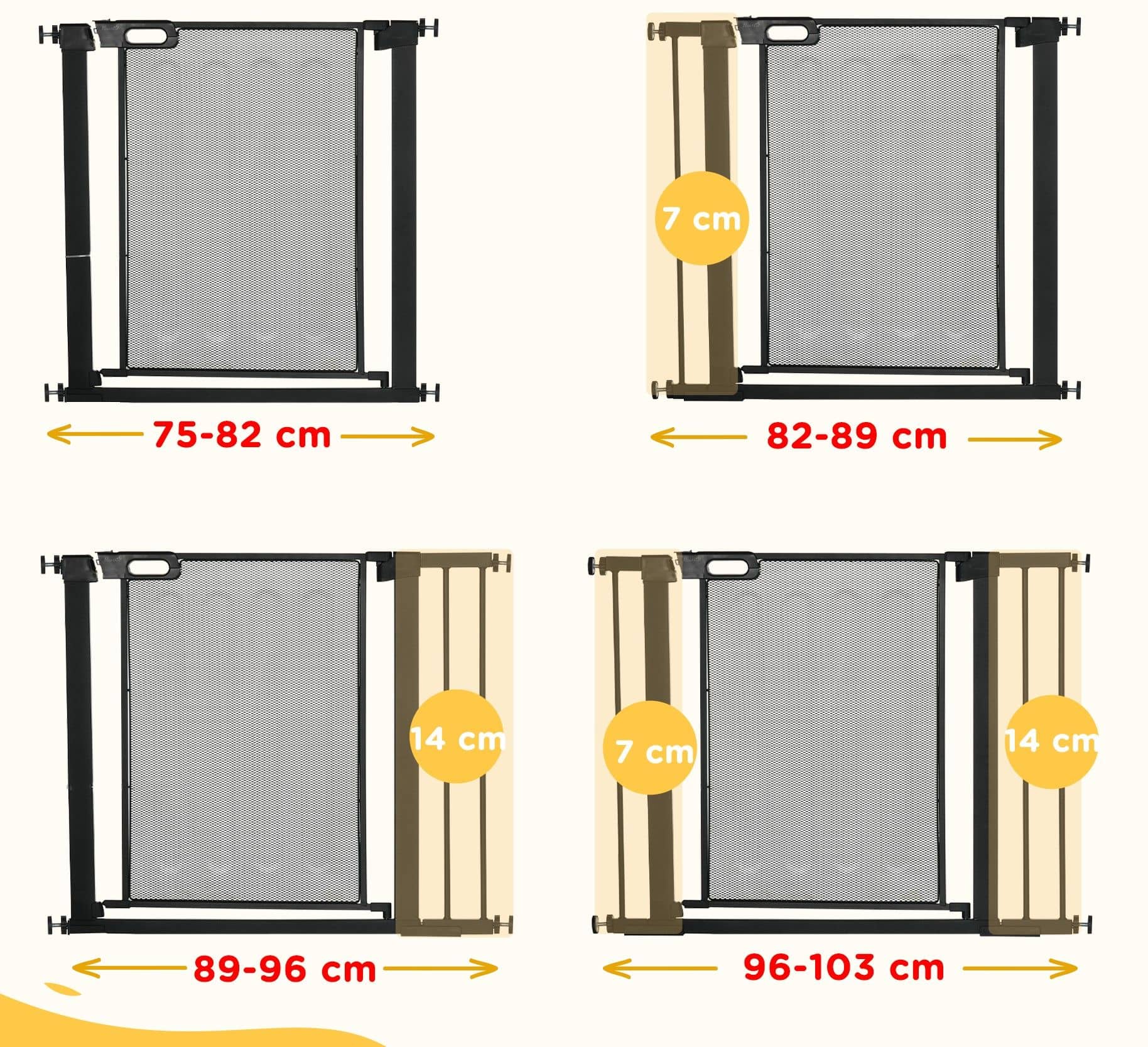 4goodz Uitschuifbaar Traphek 74-103 cm voor Huisdieren - Zwart