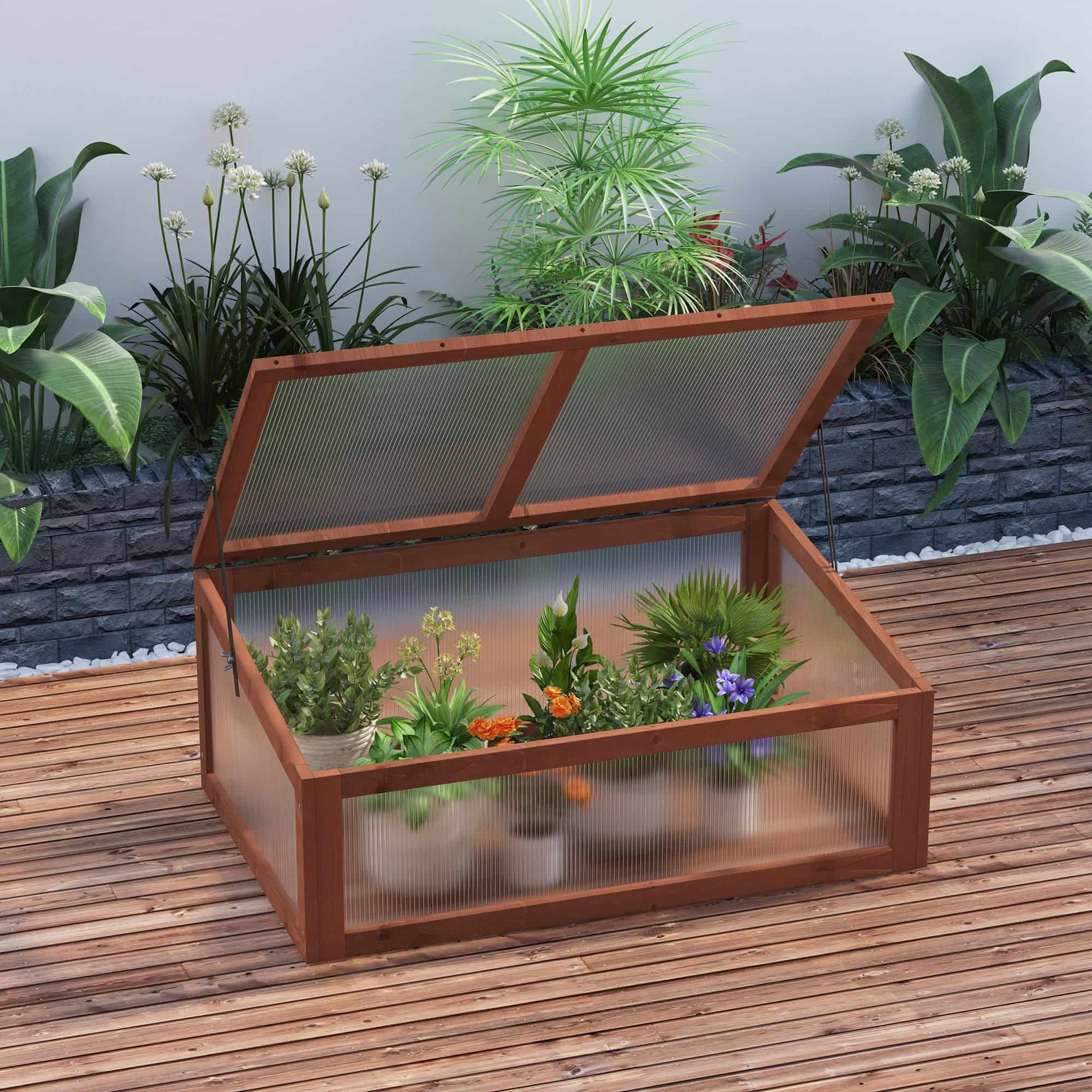 4goodz Houten Kweekbak, Mini Kas 100 x 65 x 40 cm, Broeikas