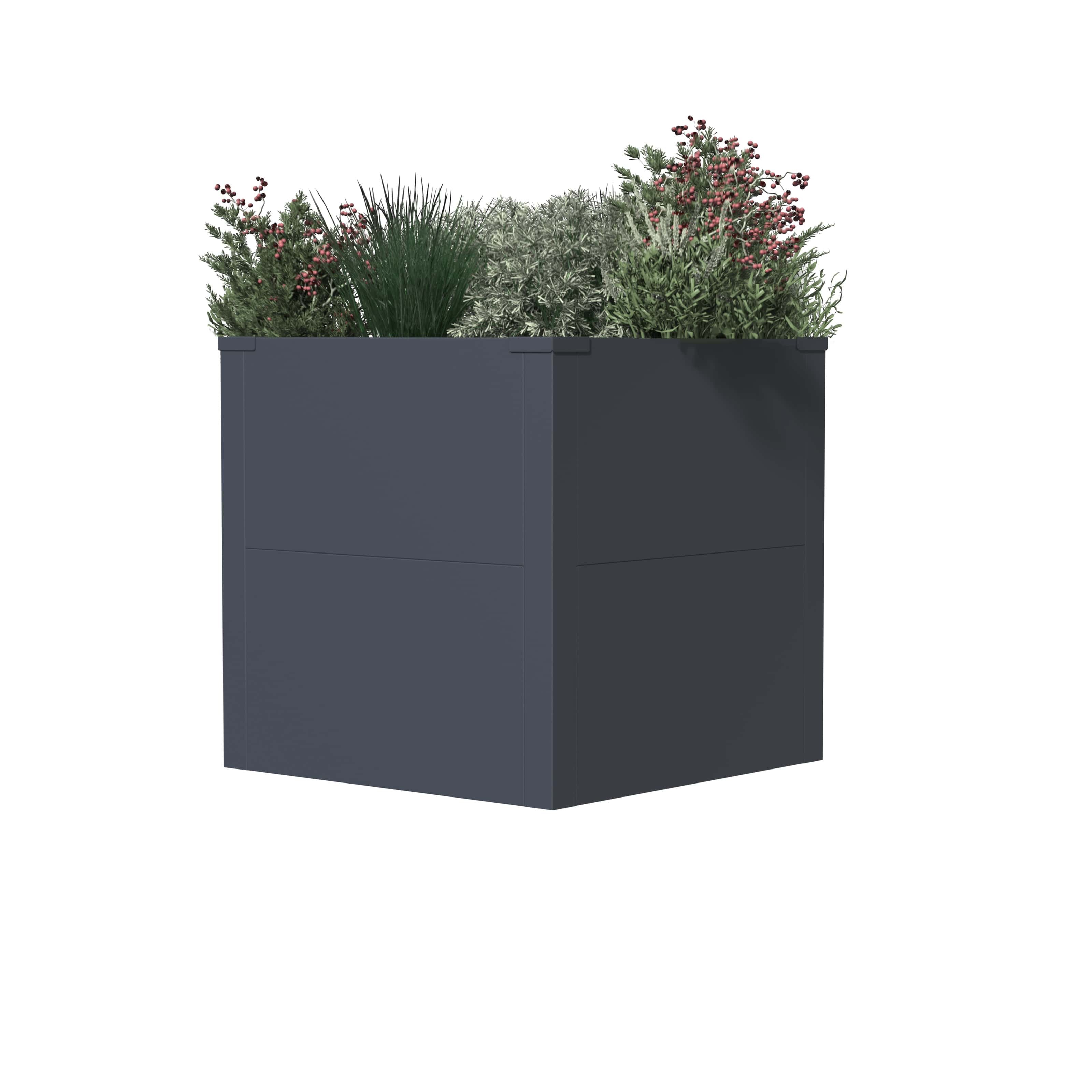 Westmann Talus S - Metalen Plantenbak met bodem 50x50x50 cm - Antraciet