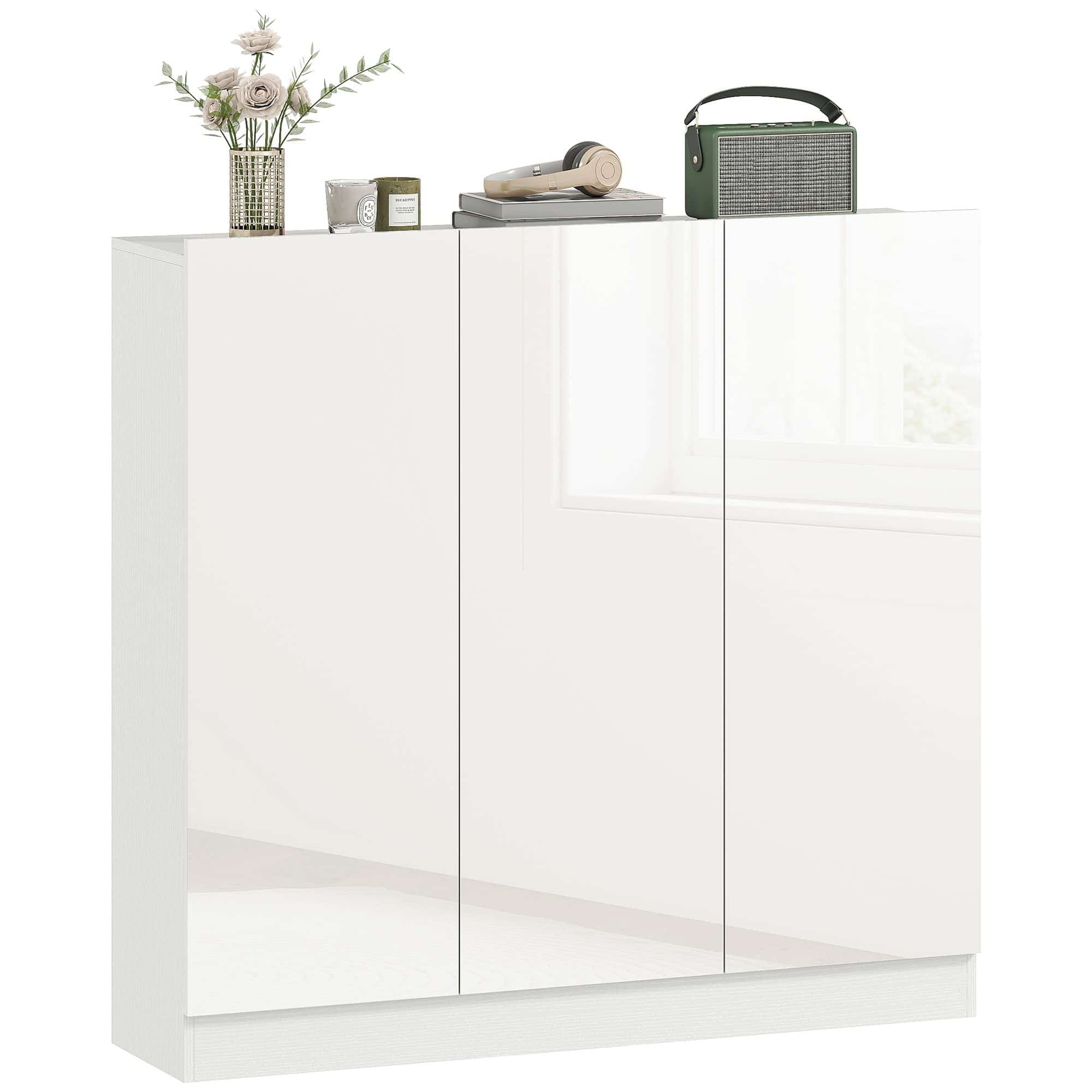 4goodz Schoenenkast 20-30 paar schoenen - Hoogglans Wit