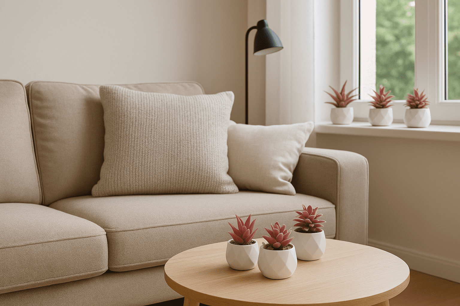 Greendream® Mini Kunstplantjes Set 6 stuks in Keramiek Potje - 6 Stuks Vetplanten - Roze