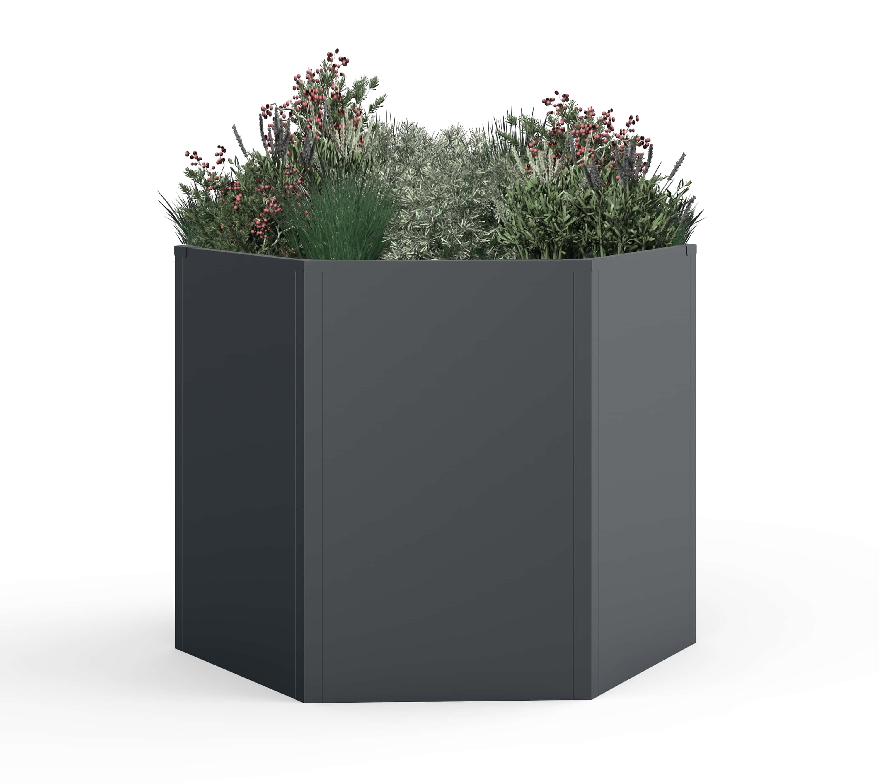 Westmann Varia - Verhoogde Plantenbak Zeshoekig Metaal 100x52 cm - Antraciet