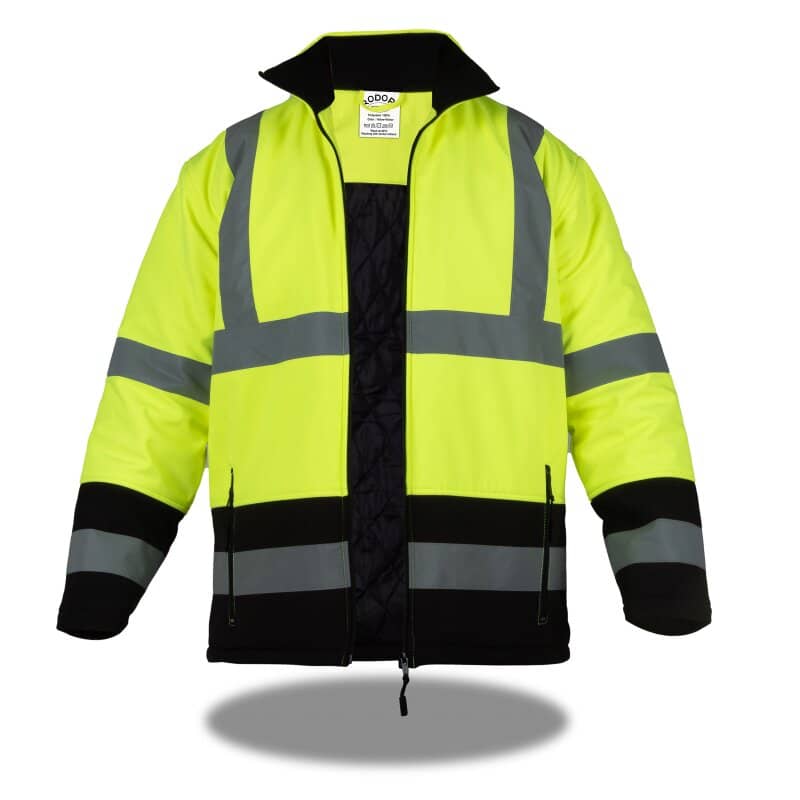 Rodopi® Winterjas Veiligheidsjas Reflecterend - Geel/Zwart - maat XL