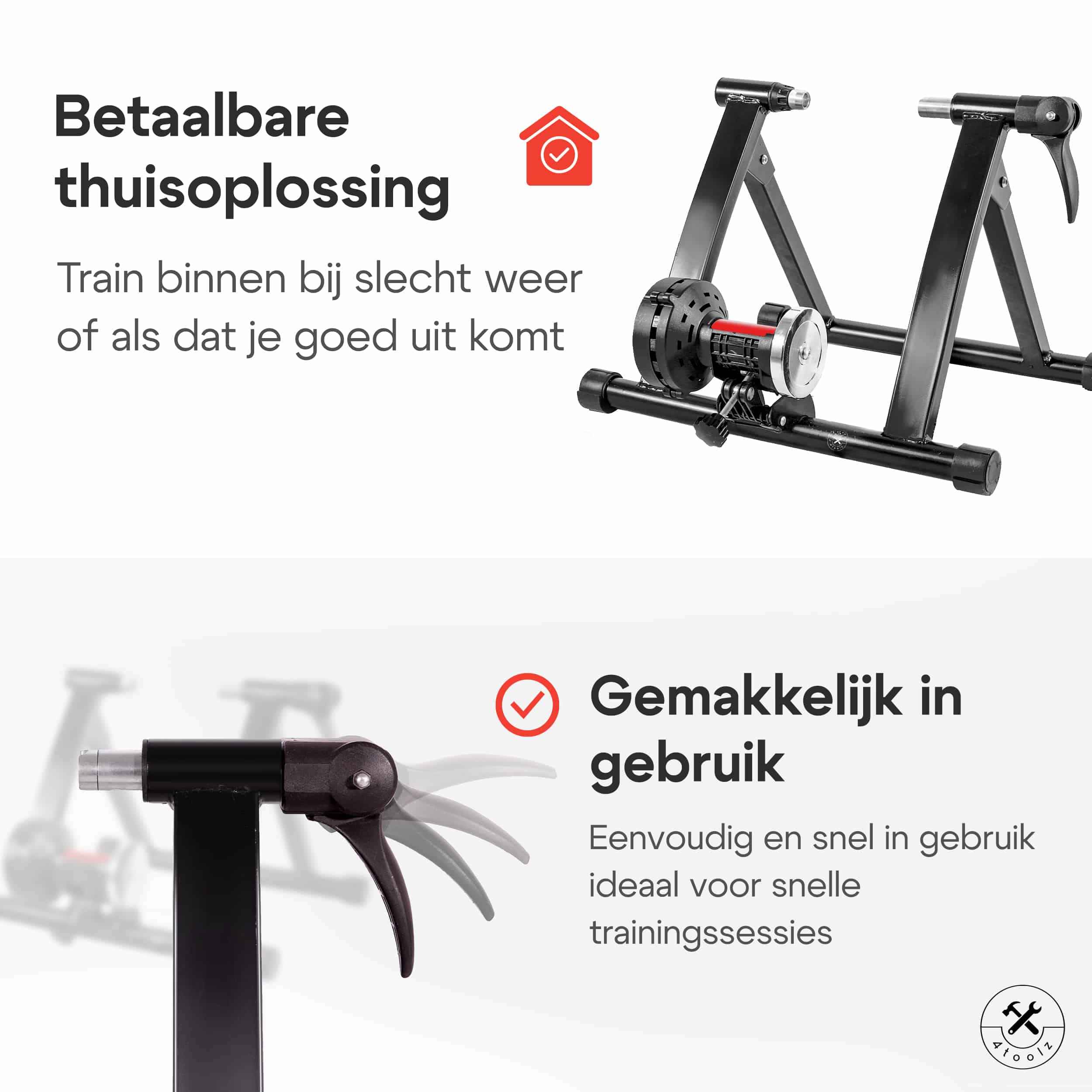 4toolz® Fietstrainer met Verstelbare Weerstand - Rollenbank