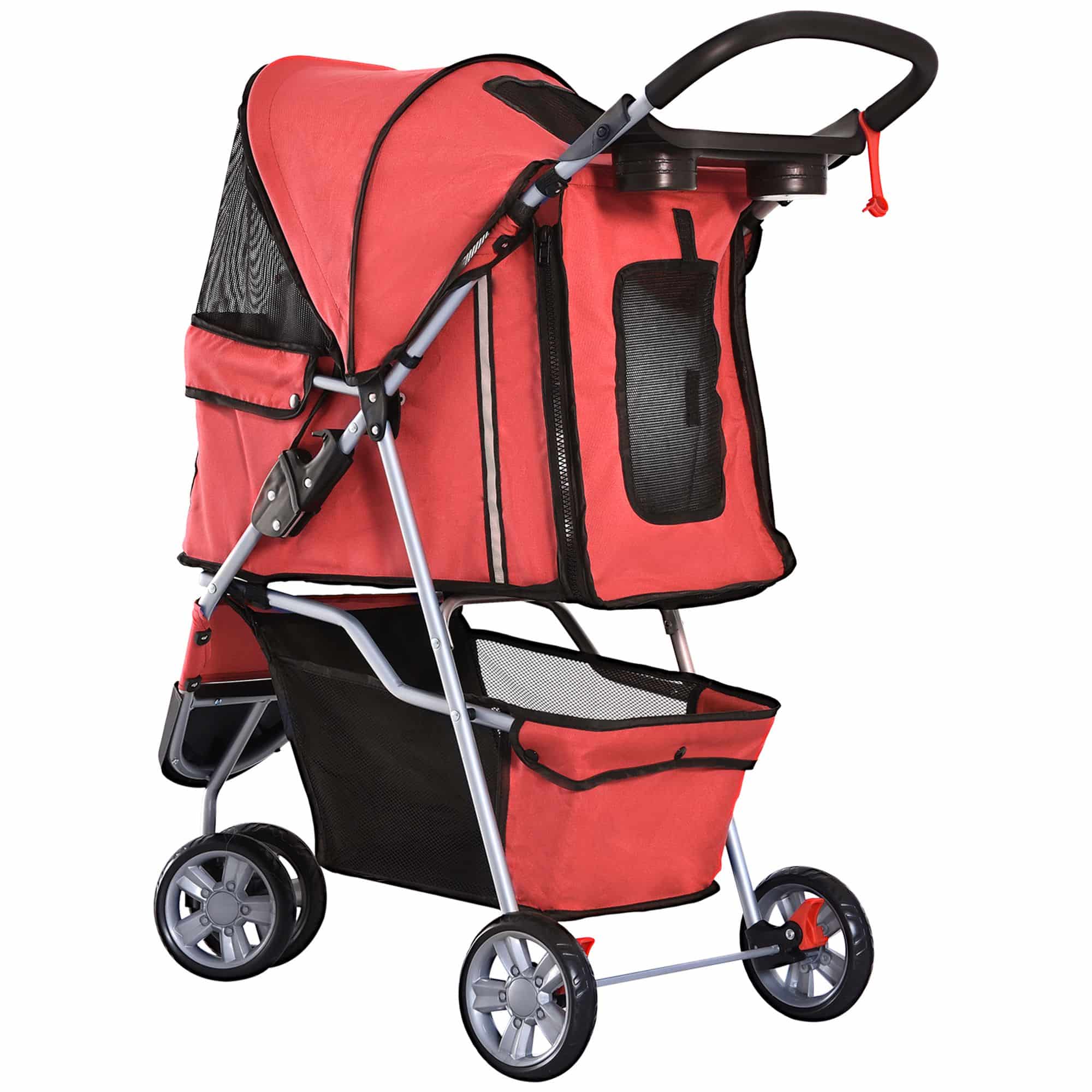 4goodz Luxe Hondenkar Hondenbuggy met Verstelbare Stuurhoogte - Rood 4goodz Luxe Hondenkar Hondenbuggy met Verstelbare Stuurhoogte - Rood
