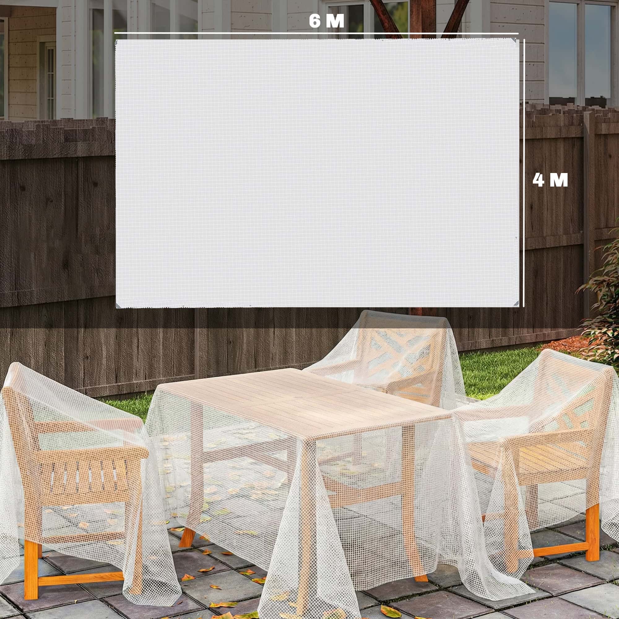 4goodz Waterdicht Afdekzeil 4x6 mtr 140g/m² scheurbestendig met versterkte ogen - Wit