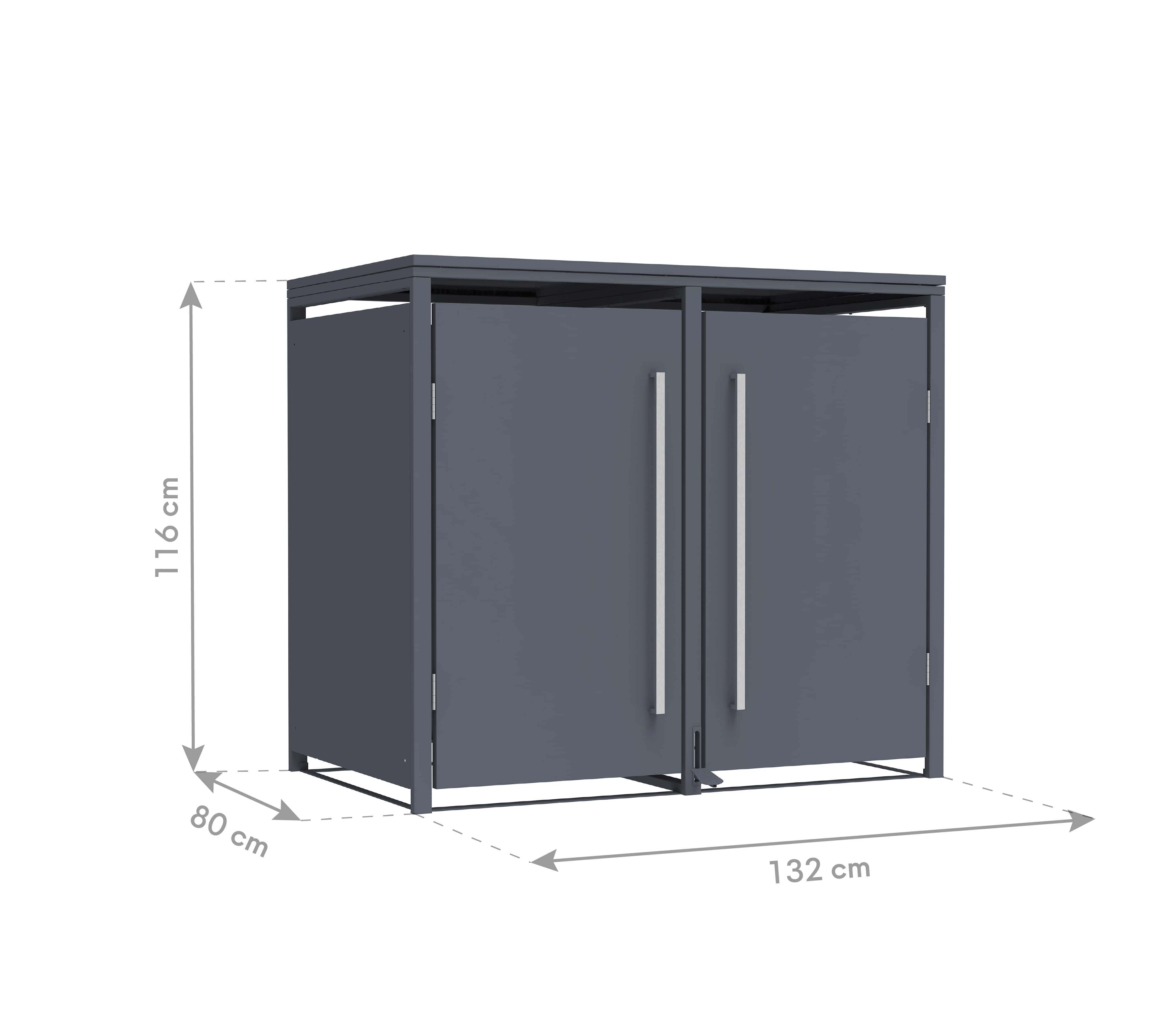Westmann Pedura-2 Metalen Containerombouw met Pedaal bediening - 2 kliko's - Antraciet