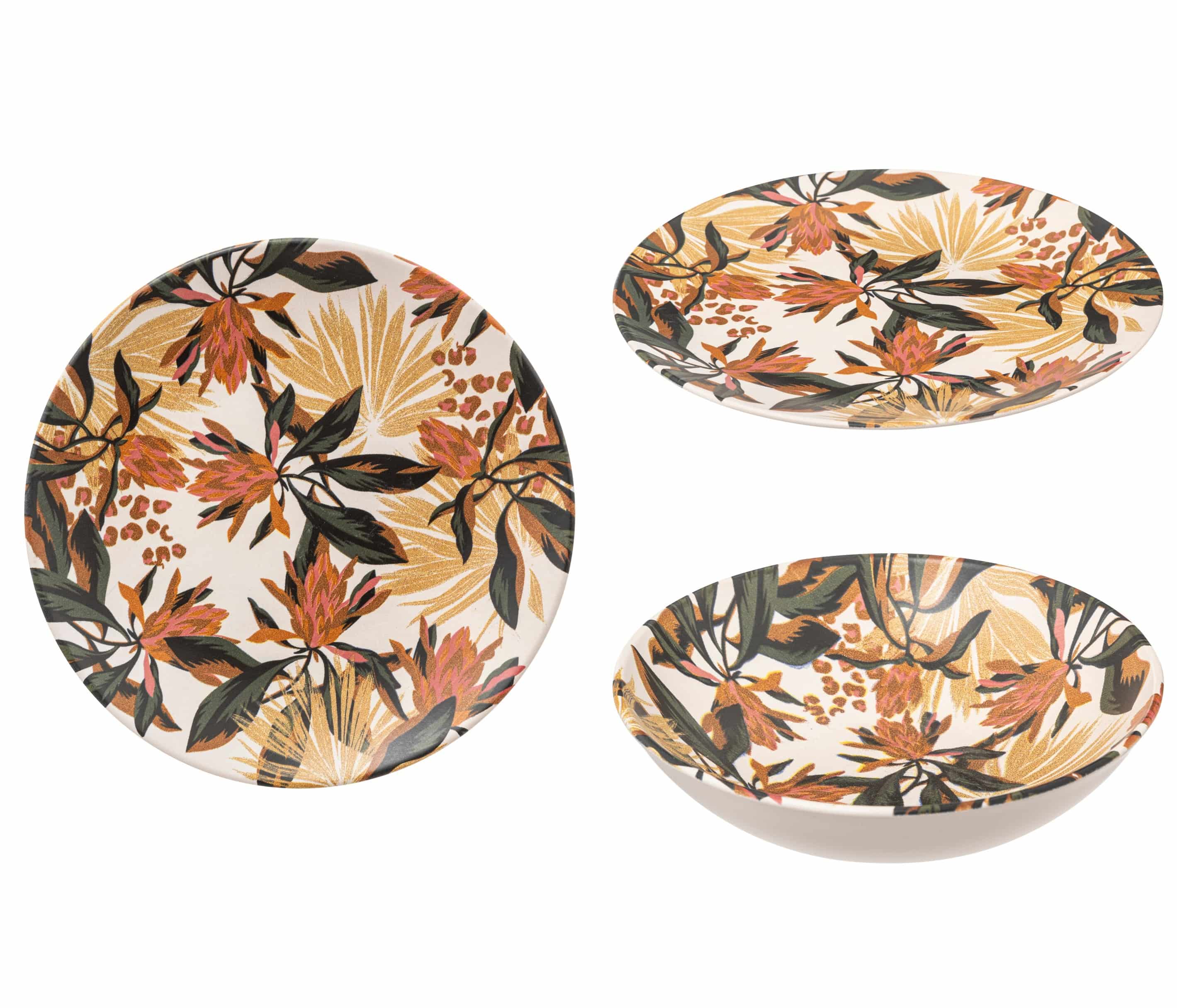 Serviesset 6 persoons Tropical Boudoir - Aardewerk servies 18 delig