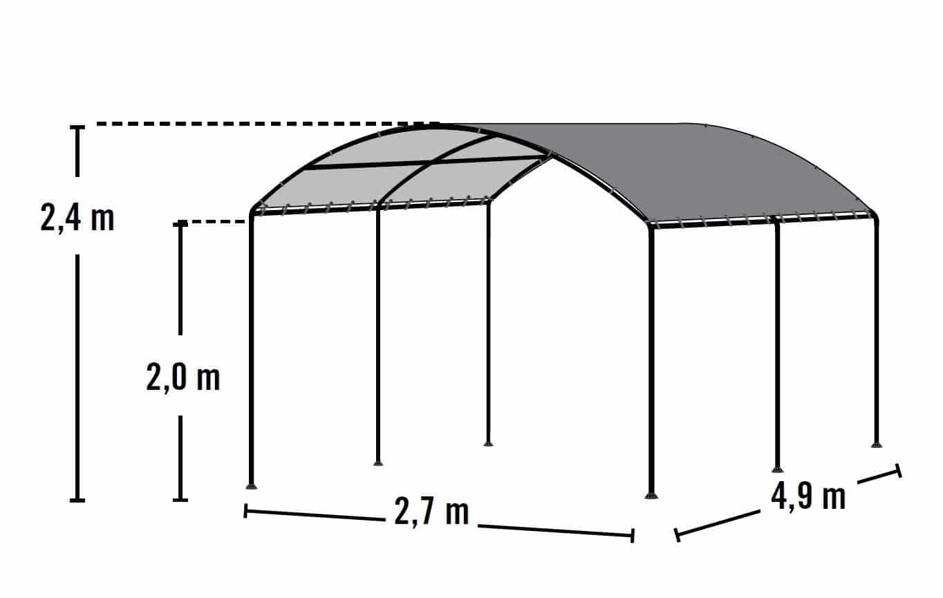 ShelterLogic® Carport Monarch - Folie Carport 490x270x240 cm - Beige