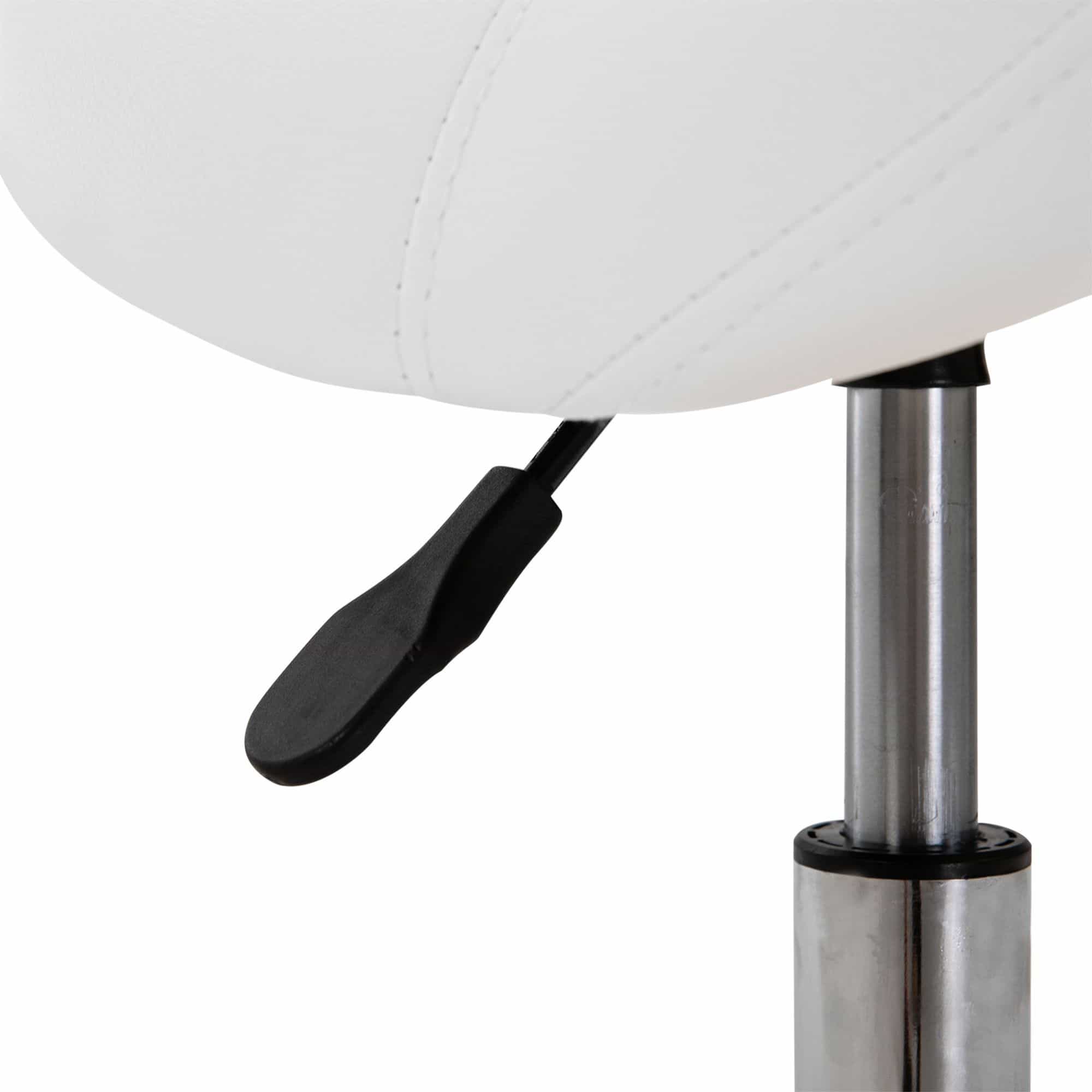 Ergonomische Zadelkruk Kunstleer Amazonekruk in Hoogte Verstelbaar 49-61 cm - Wit
