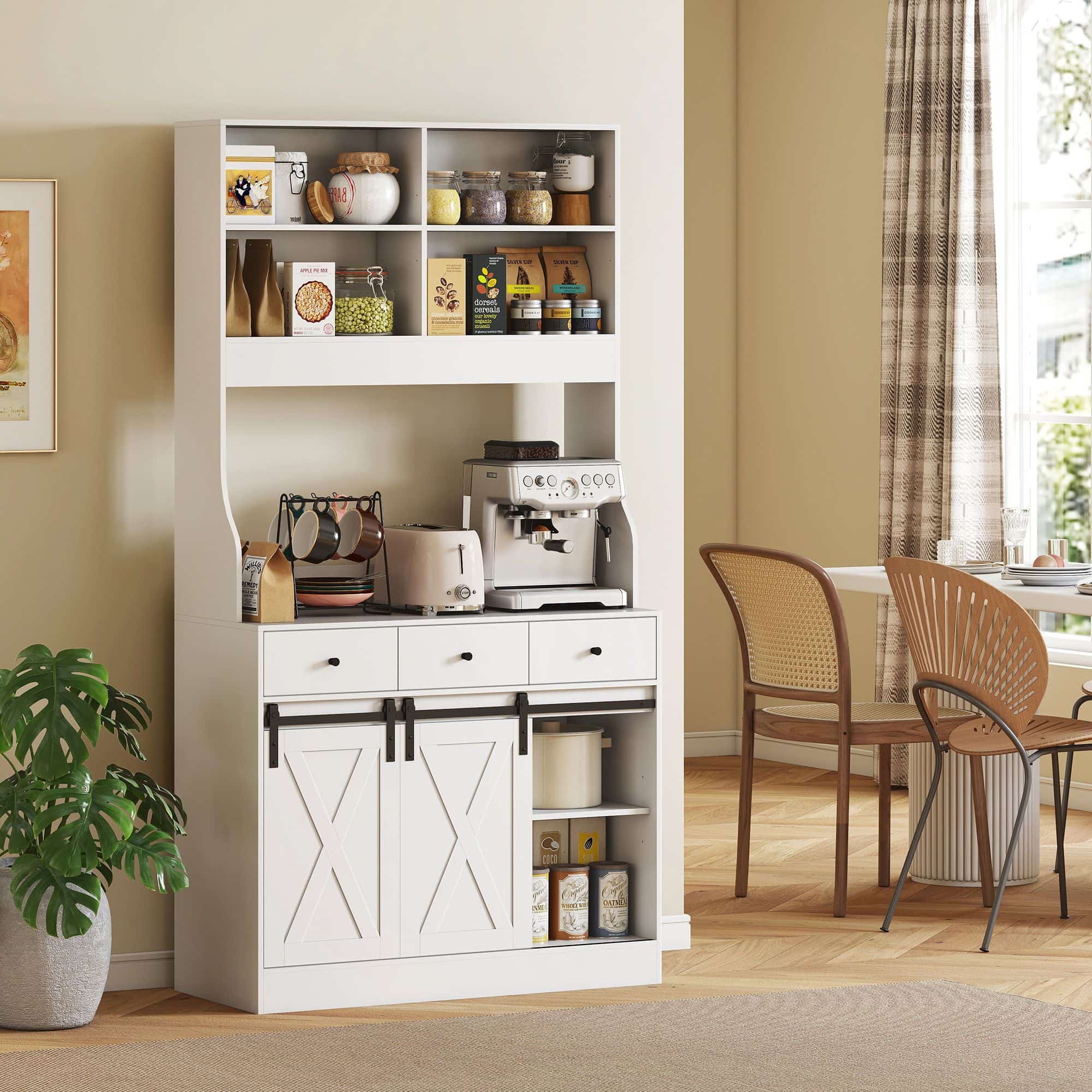 Moderne Keukenkast met Verstelbare planken - Wit