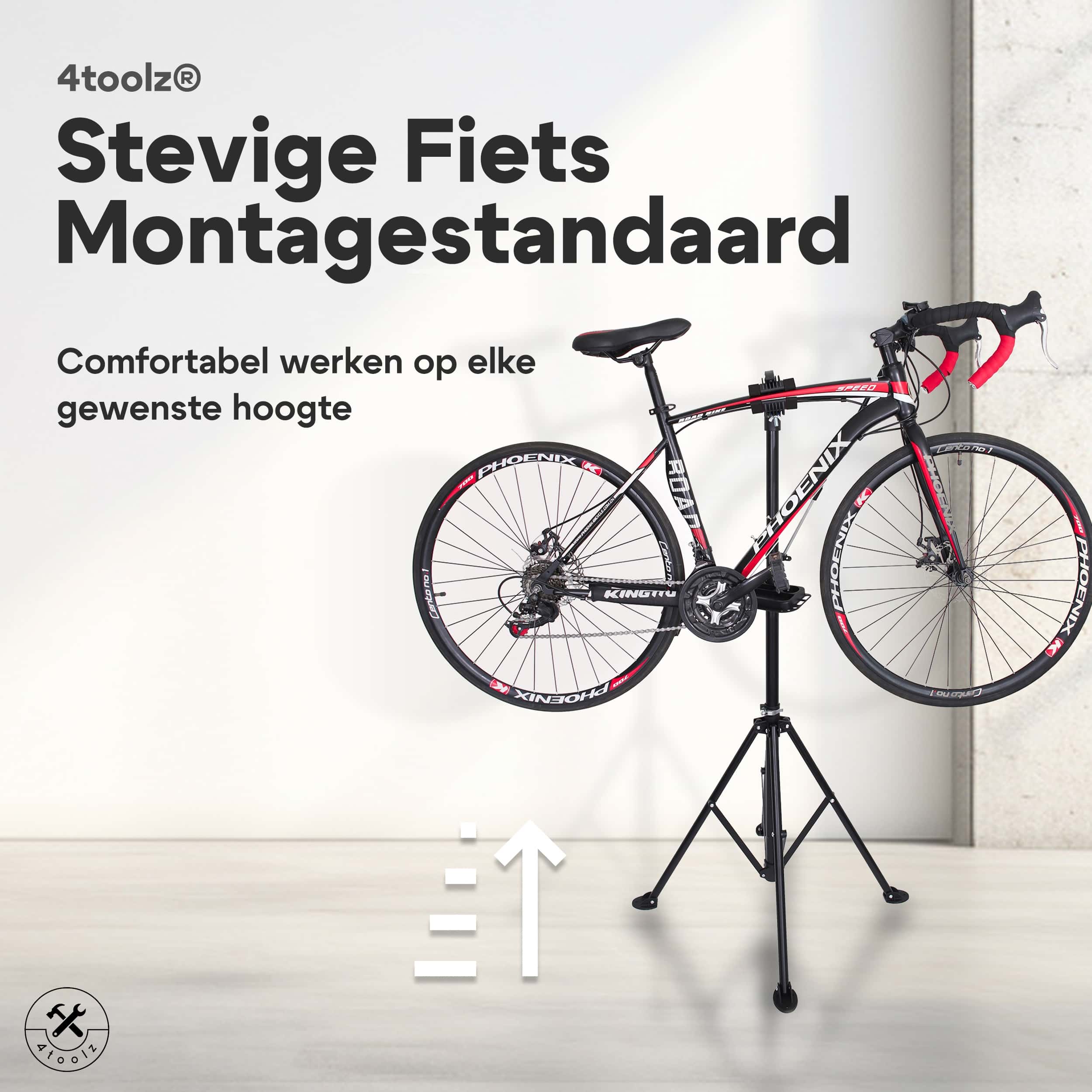 4toolz® Stevige Fiets Montagestandaard Draaibaar - 30kg max - Zwart
