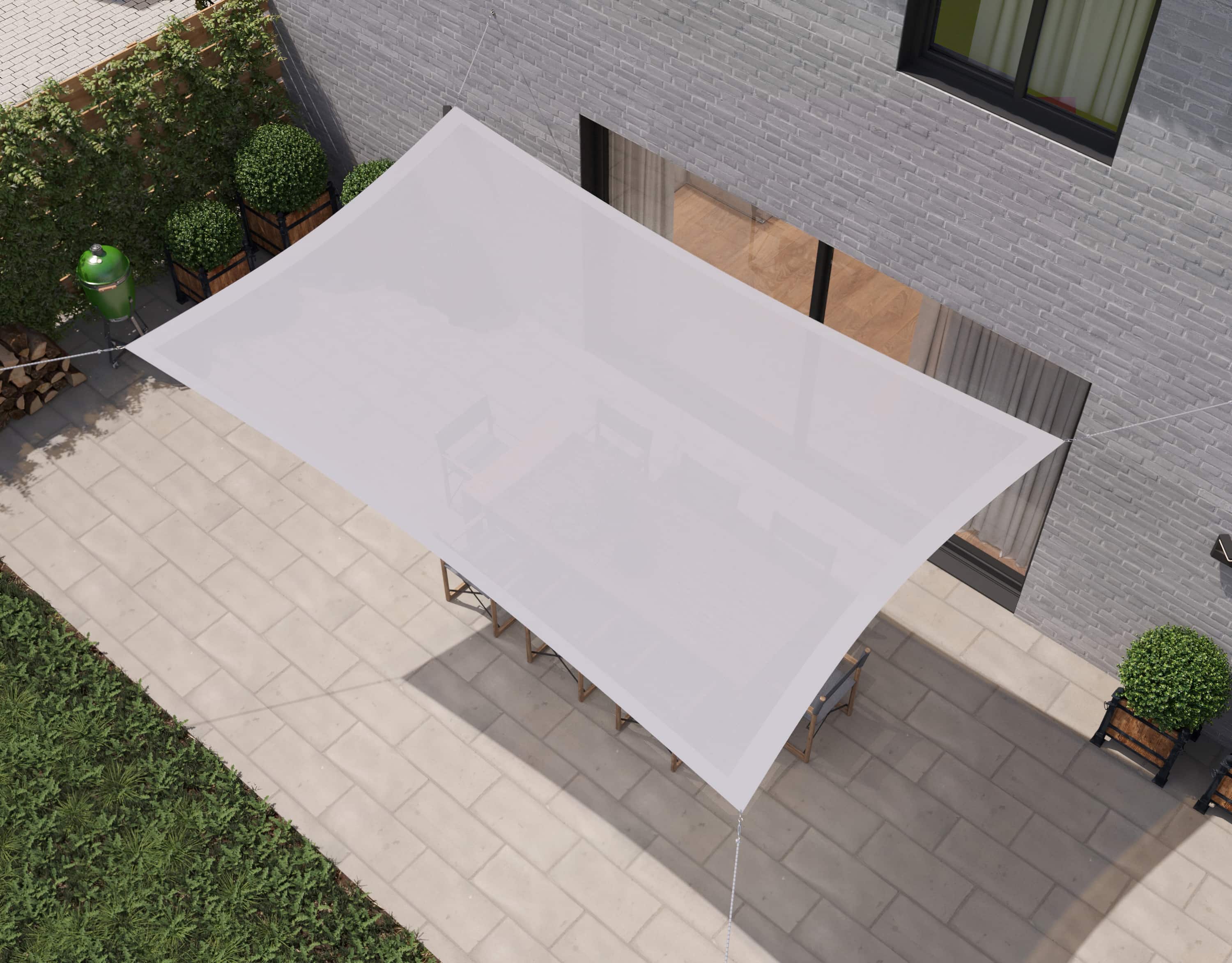 hanSe® Schaduwdoek Rechthoek Waterdoorlatend 2,5x5 m Zonnedoek Wit