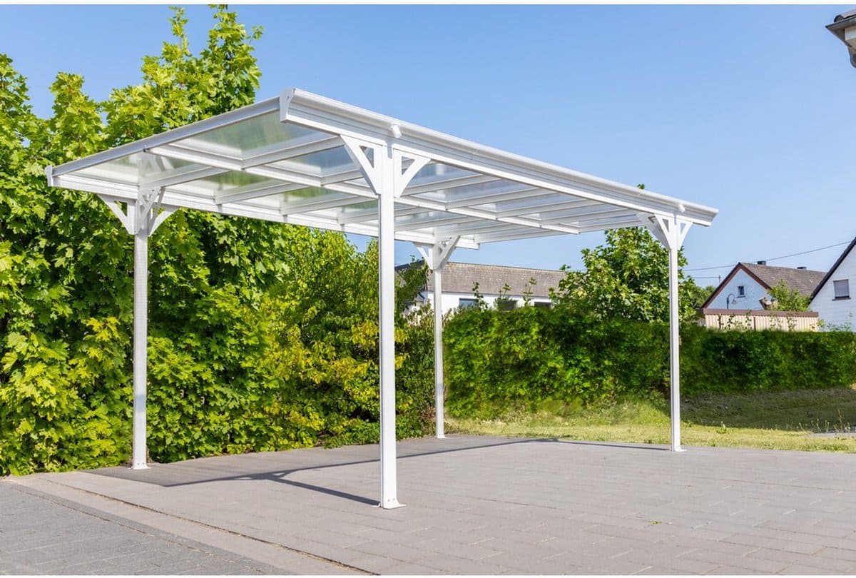 Westmann Aluminium carport met plat dak Helsinki - Wit - 503x305x232cm