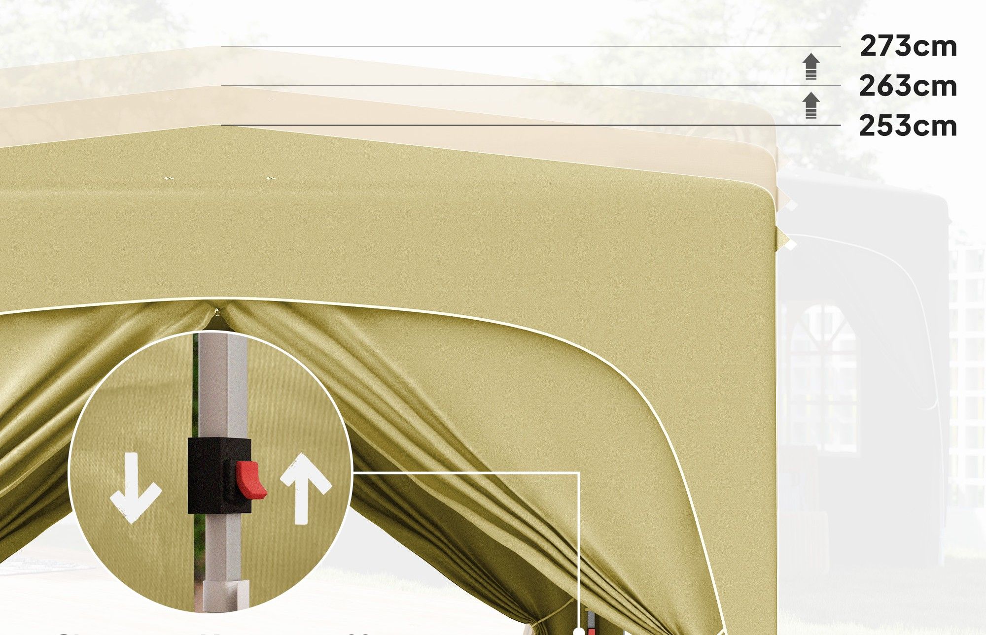 Partytent 300x300 cm met zijwanden - Creme