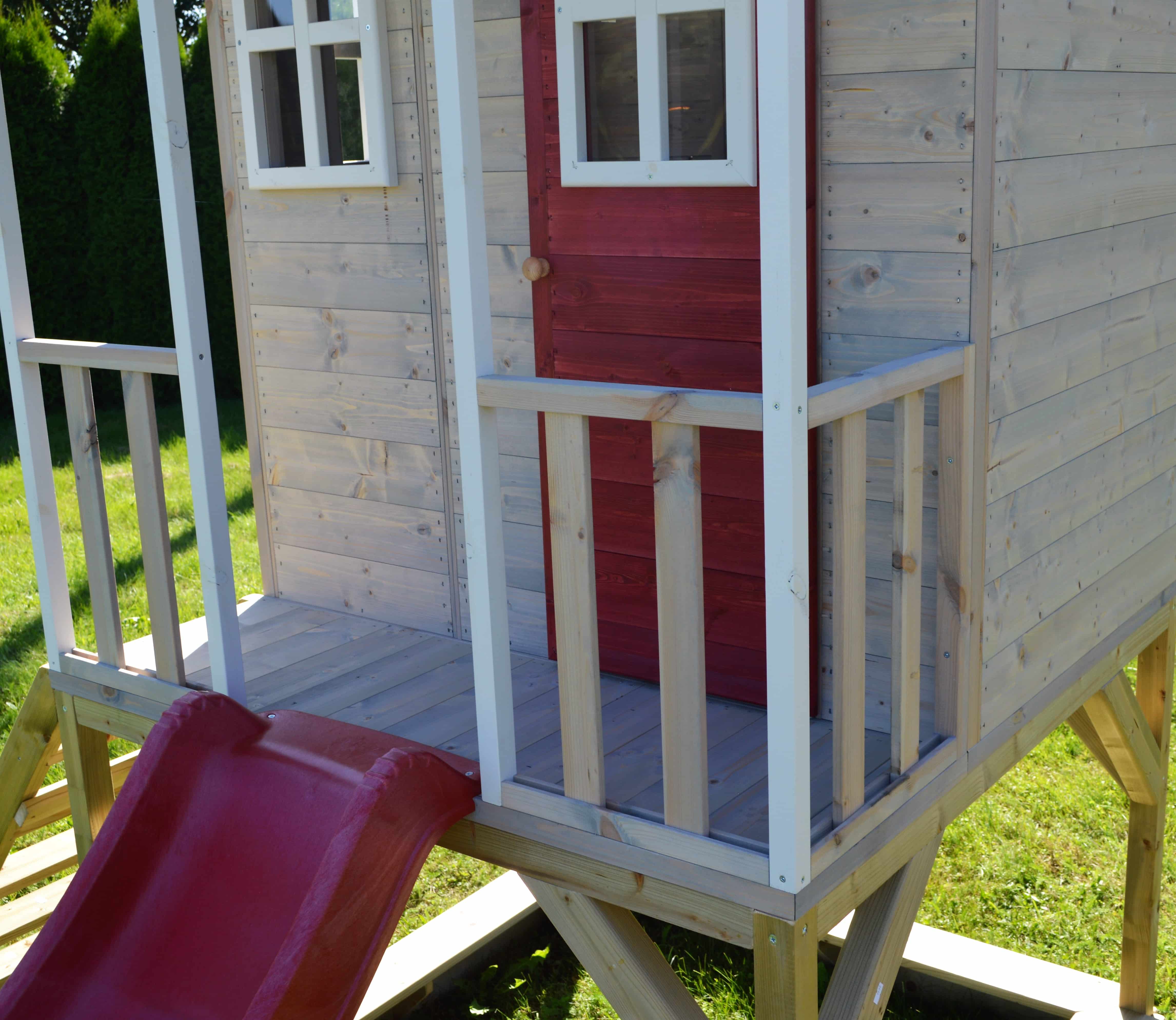 Wendi Toys WTM8 Houten Speelhuis met Glijbaan en Zandbak - 280x197x242 cm