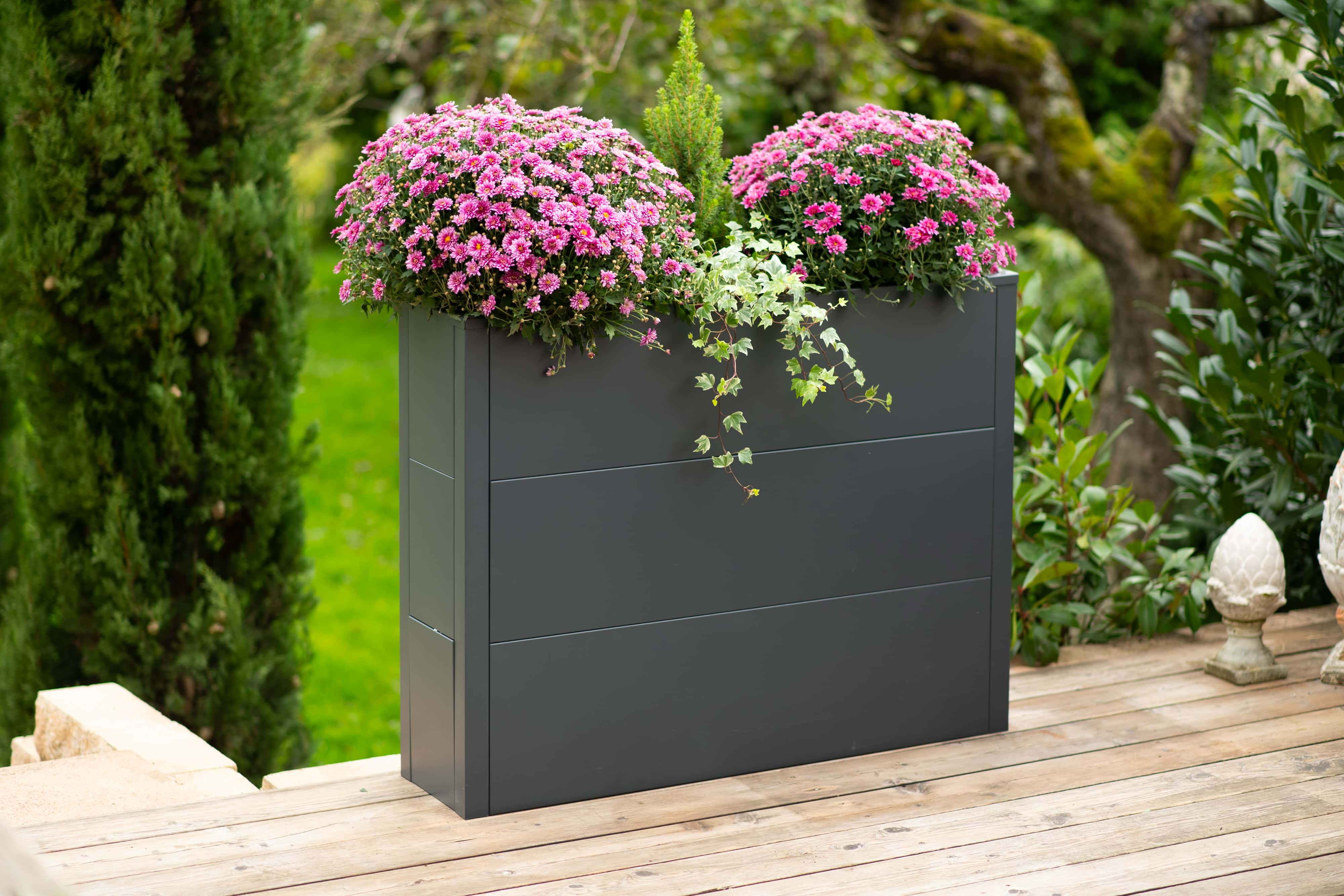 Westmann Talus XL - Metalen Plantenbak met bodem 100x25x77 cm - Antraciet