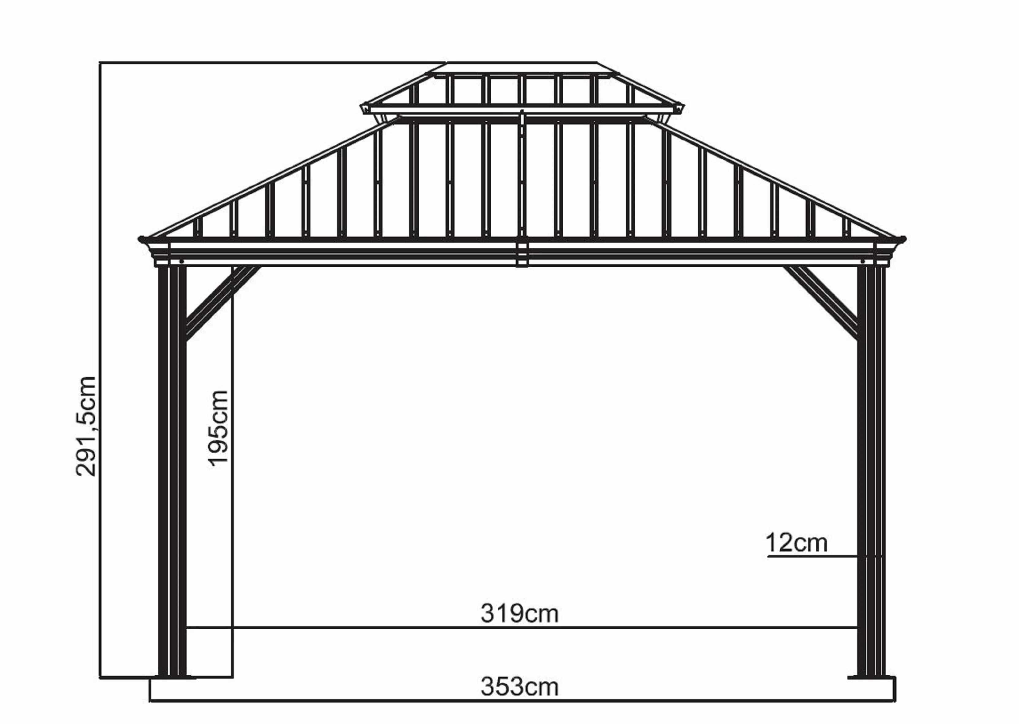 Sojag Paviljoen Pergola Messina 298x363 cm - Champagnekleurig
