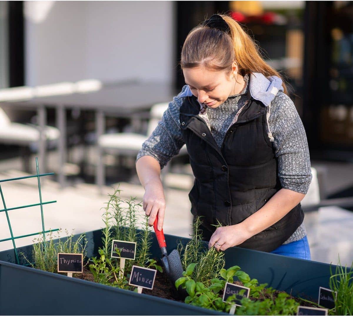 Herstera Garden® Metalen verhoogde Plantenbak Verrijdbaar- 120x60x84cm - Antraciet