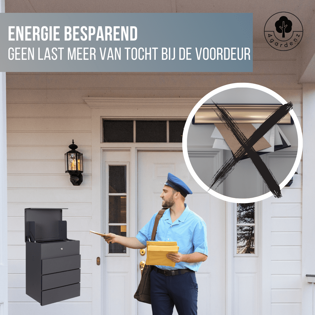 4gardenz® Pakketbrievenbus Lines Wandmodel - Anti-diefstal Pakketbox Hangend - Weerbestendig