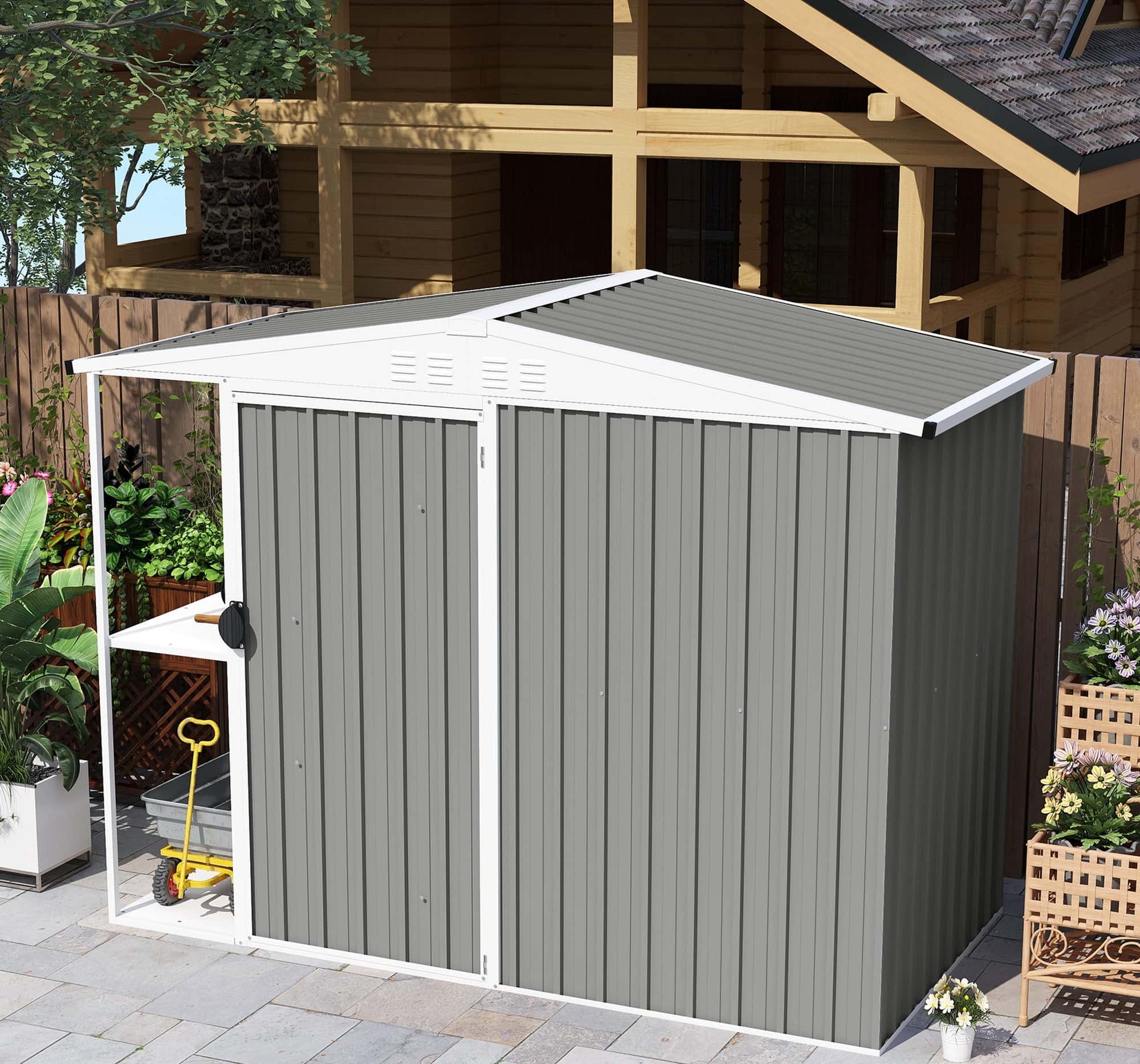 4goodz 12 stuks Damwand Dakplaten 7m² - 129x45cm Verzinkt - Lichtgrijs