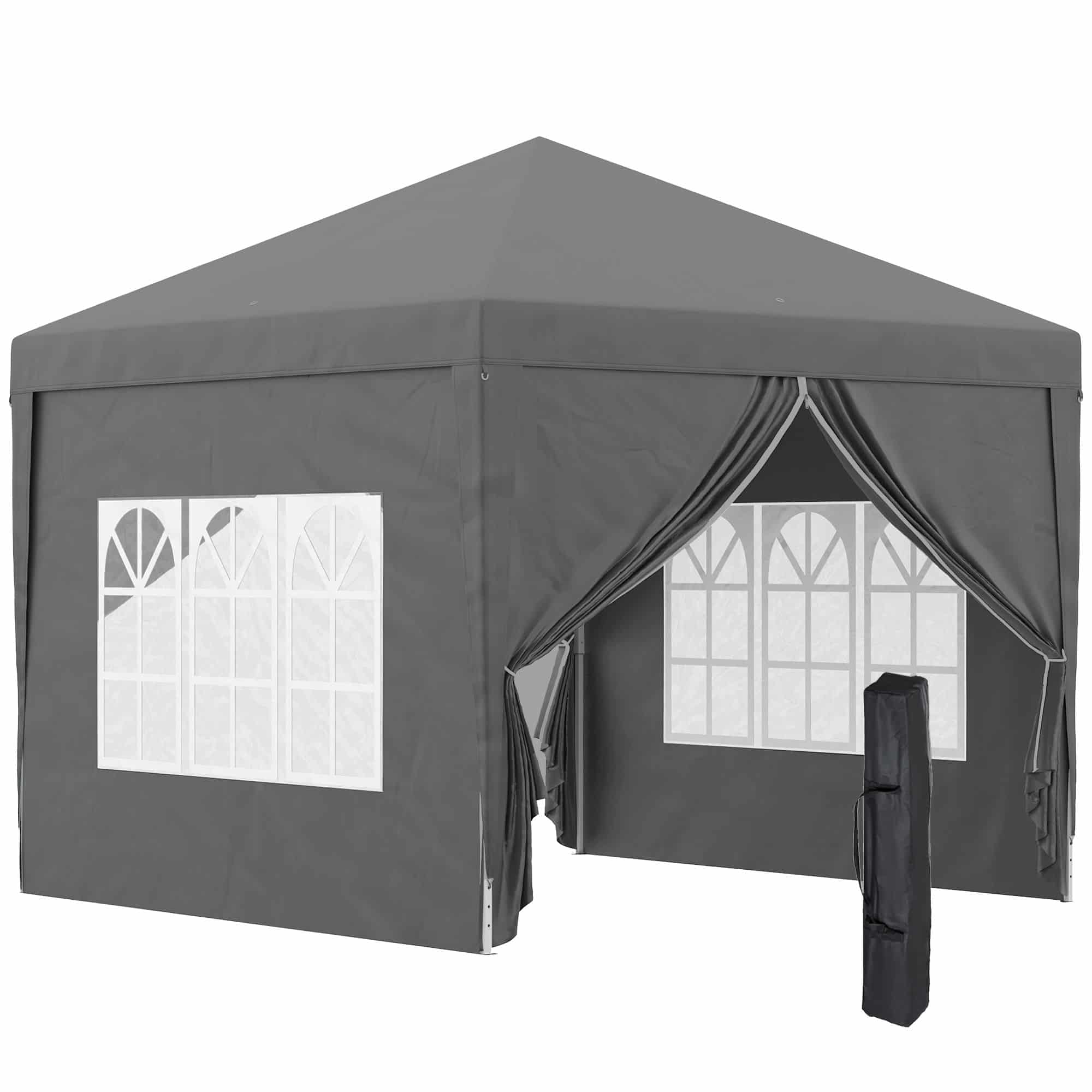 4goodz Partytent 3x3 m - Opvouwbaar met 4 Zijwanden - Grijs