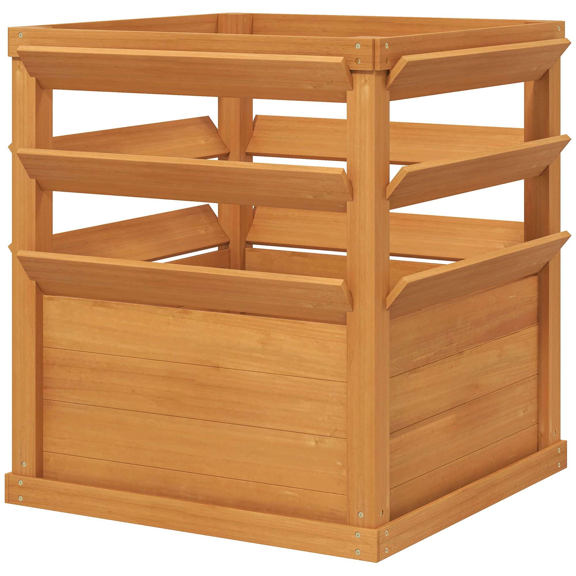 Verhoogde plantenbak hout 65 x 65 x 73 cm - Bruin