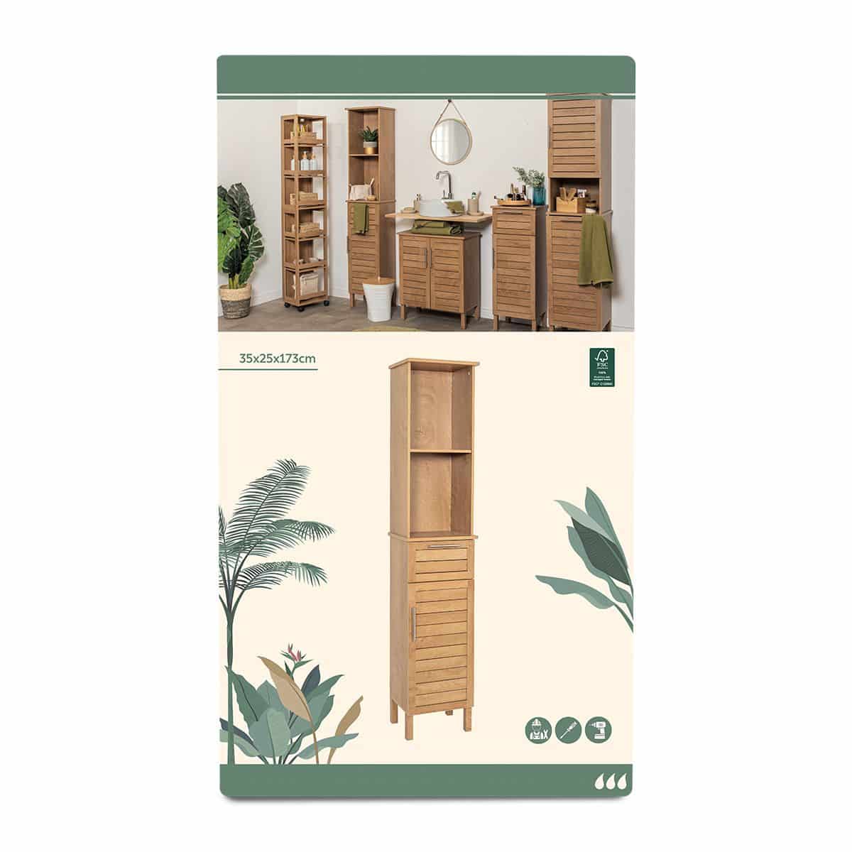 4bathroomz Bozen Badmeubelset Kolomkast + Wastafelonderkast