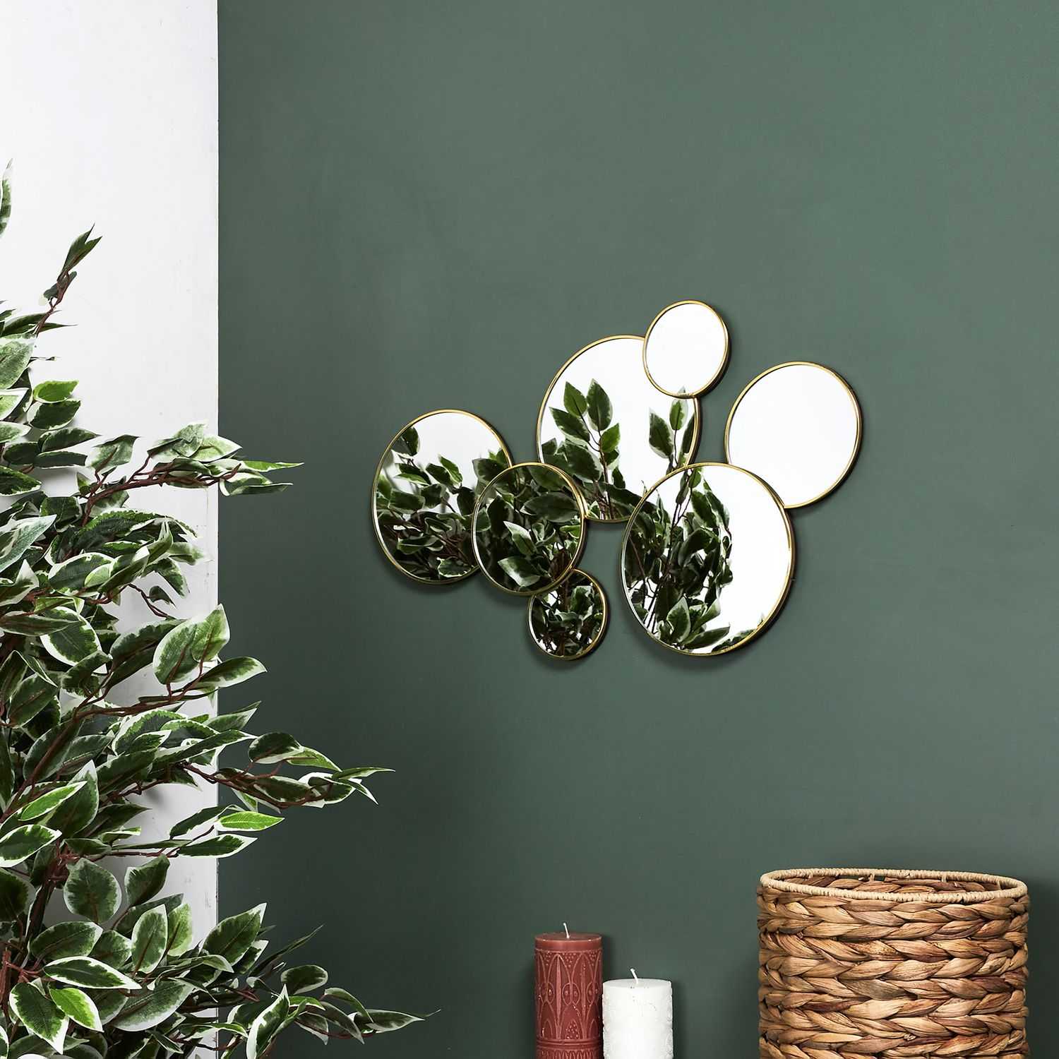 Wanddecoratie Wandspiegel Rond 7-in-1 Metaal 57x35x2 cm - Goud