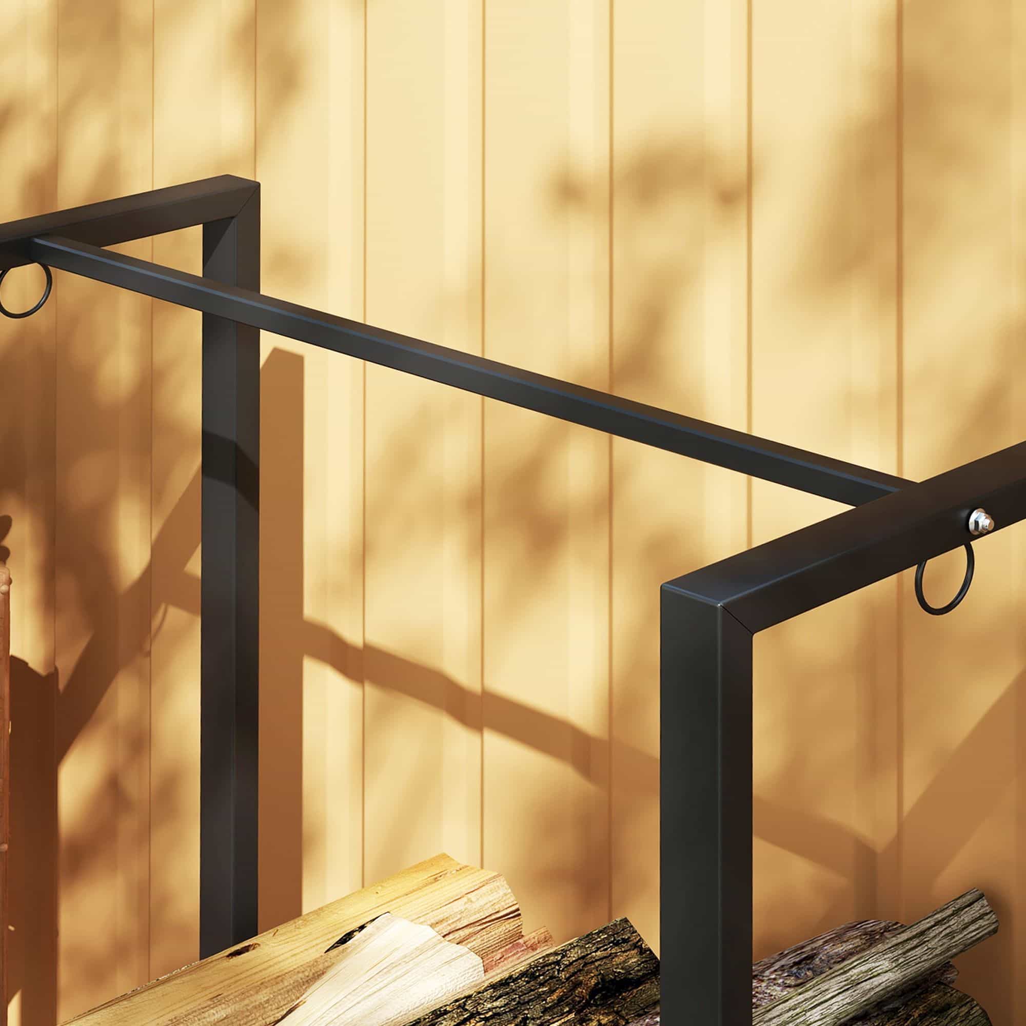 4goodz Haardhoutrek 123 cm Tot 200 kg - Staal - Zwart