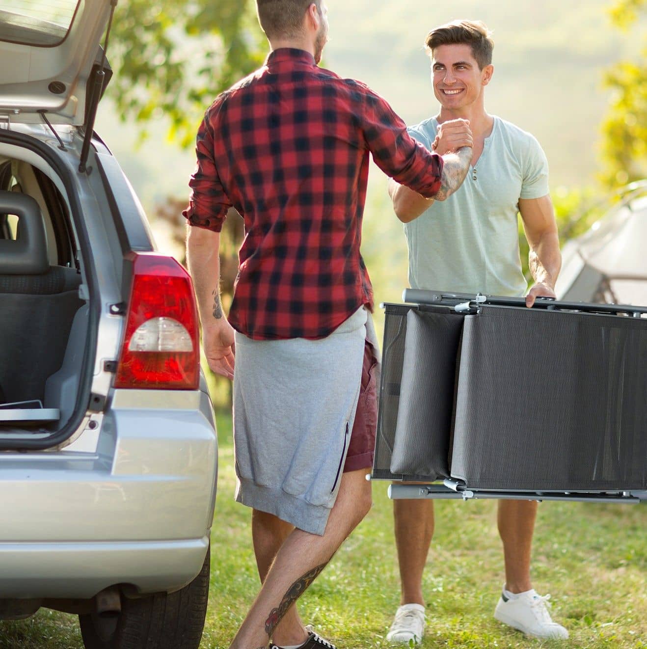 4goodz Comfortabel 7-standen Ligstoel met Zwart kussen