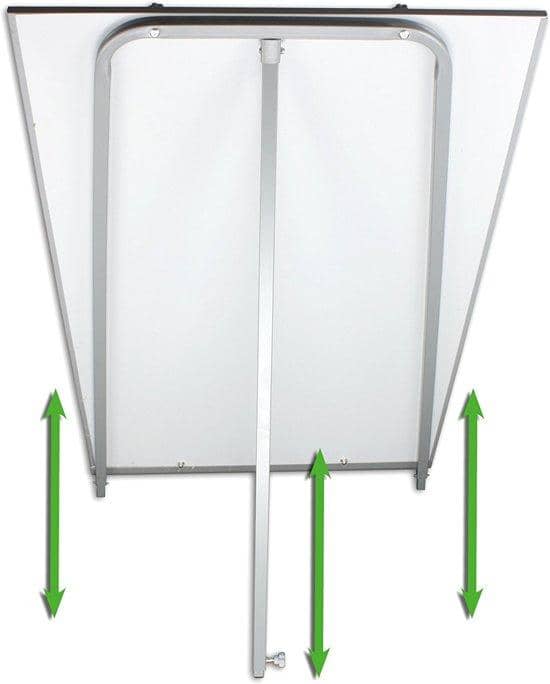 BüroMi MDF Hoogt verstelbare Flipover met Toebehoren 65x100cm - Hoogte 120-185cm