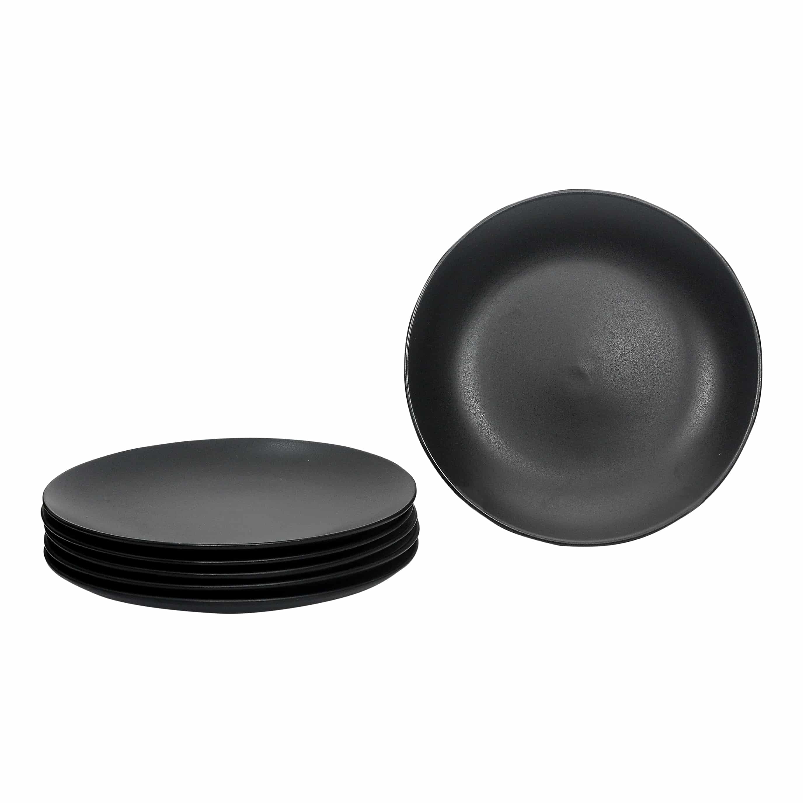 Luzzo® Serviesset Aland 6 persoons Aardewerk - 18-delig met Pastaborden - Mat Zwart