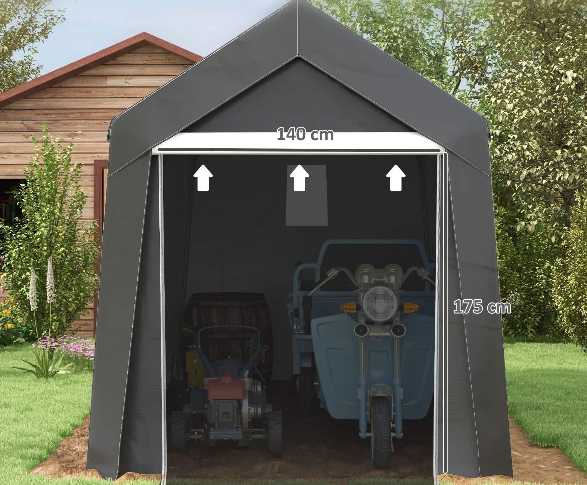 4goodz Waterdichte Opslagtent 360x210x235 cm - Antracietgrijs 4goodz Waterdichte Opslagtent 360x210x235 cm - Antracietgrijs