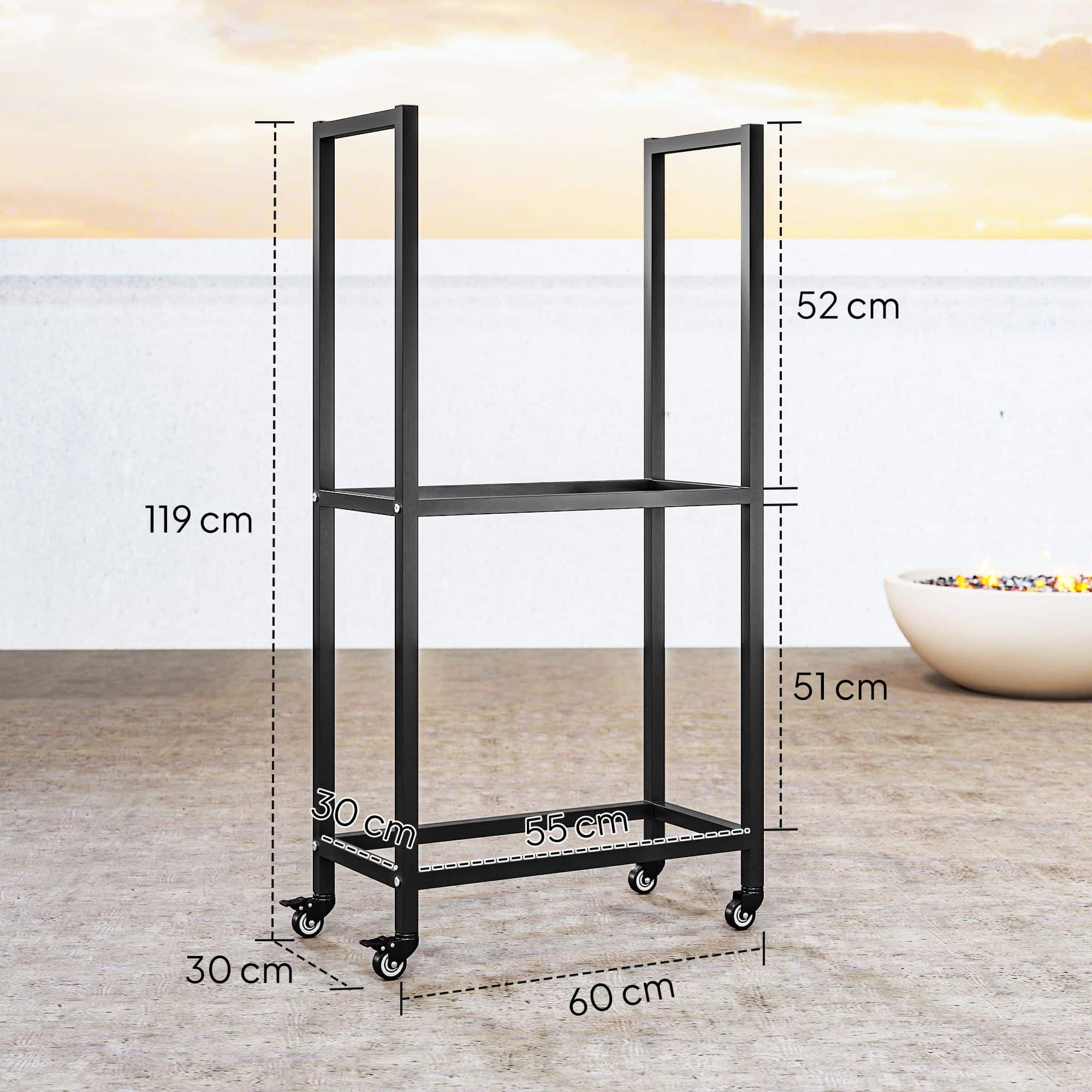 4goodz Haardhoutrek voor binnen 60x30x119cm - Zwart