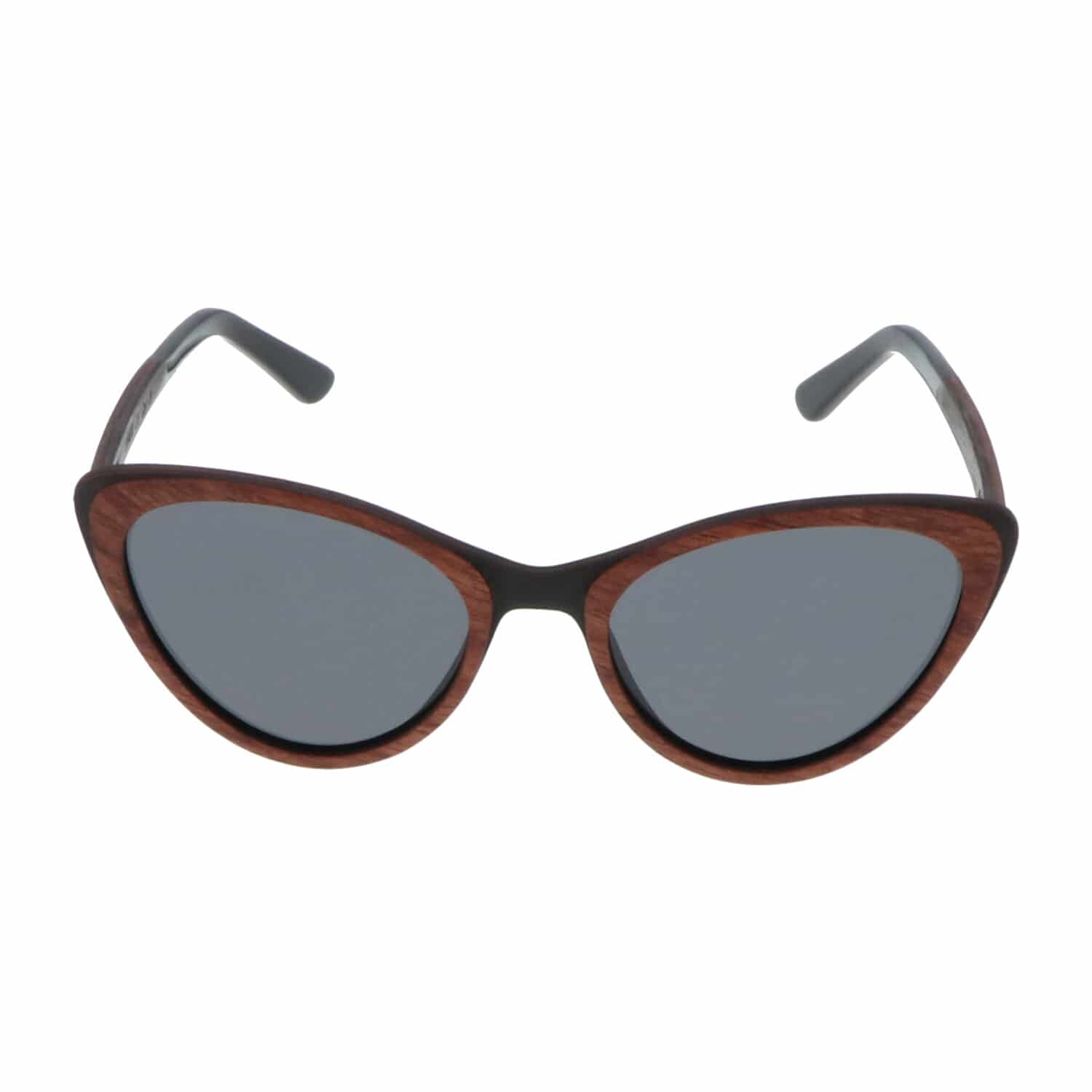 5one® Cecina Cateye Grey - zonnebril met Kosso/Ebony houten montuur
